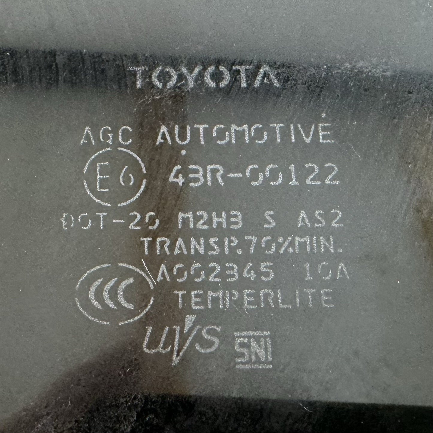 16-22 Toyota Prius Driver Left Rear Door Window Glass 68114-47100 OEM