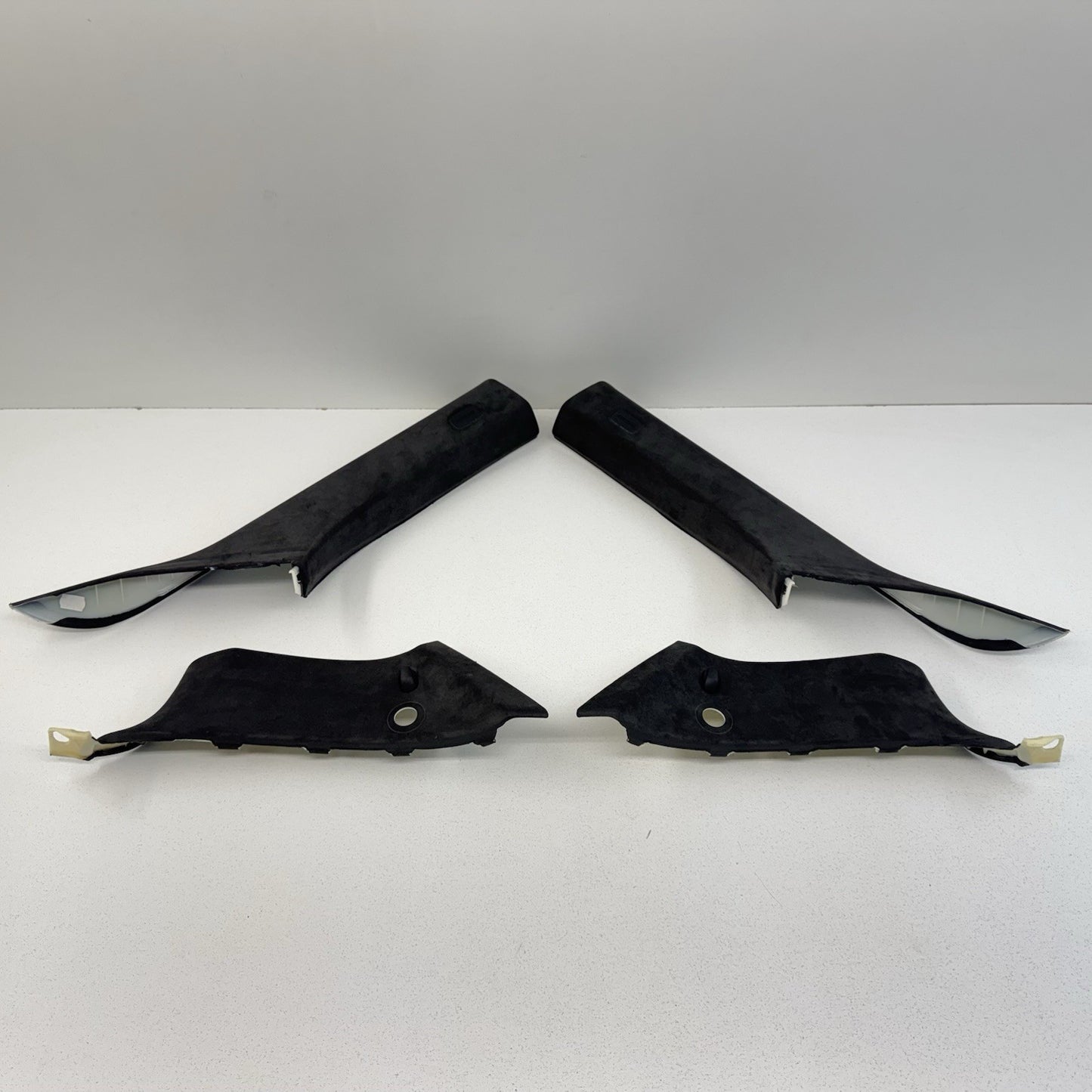 17-23 Audi R8 Roof Pillar Trim Set Front & Rear Black Suede OEM