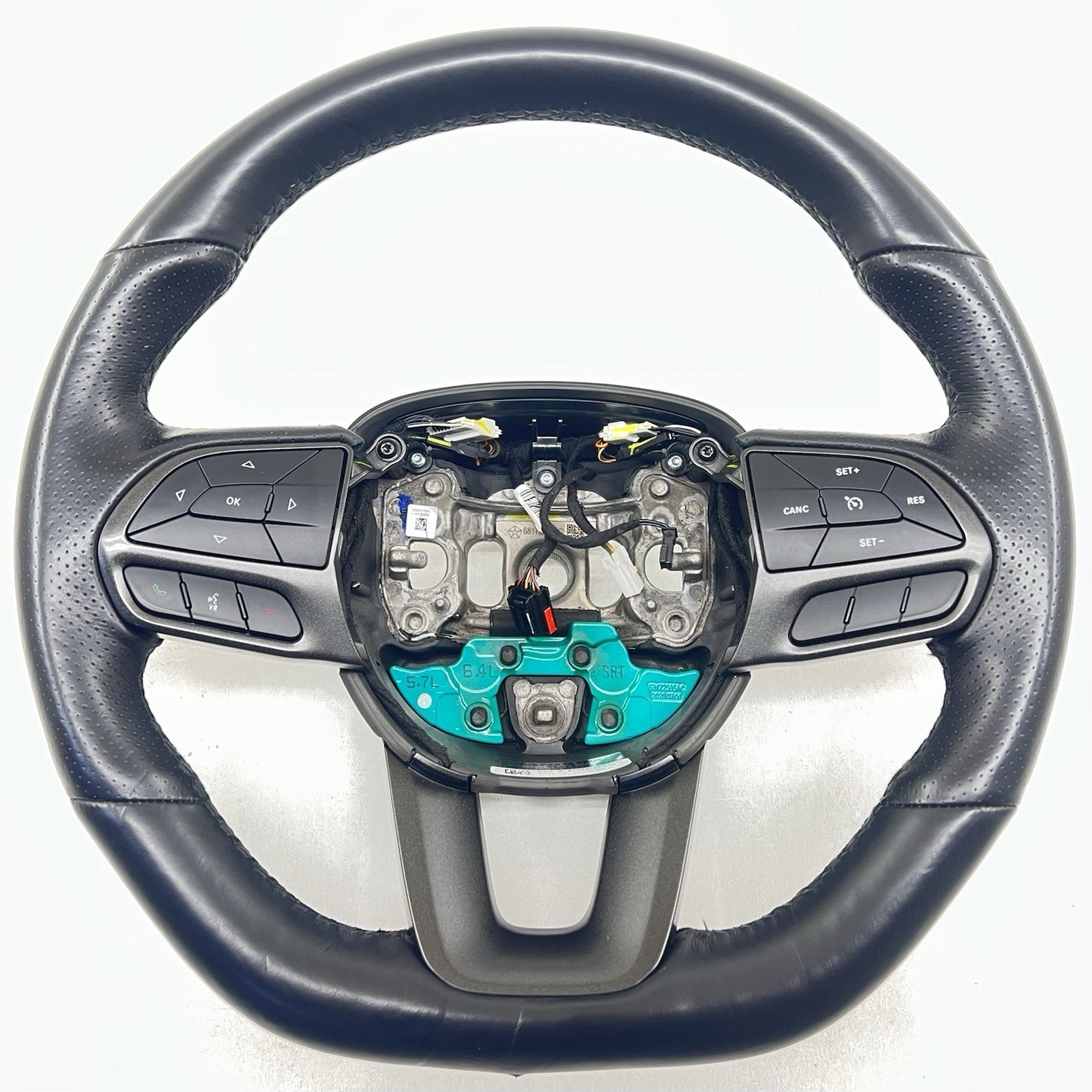 18-23 Dodge Challenger Charger Flat Bottom Steering Wheel Leather OEM *NOTE*