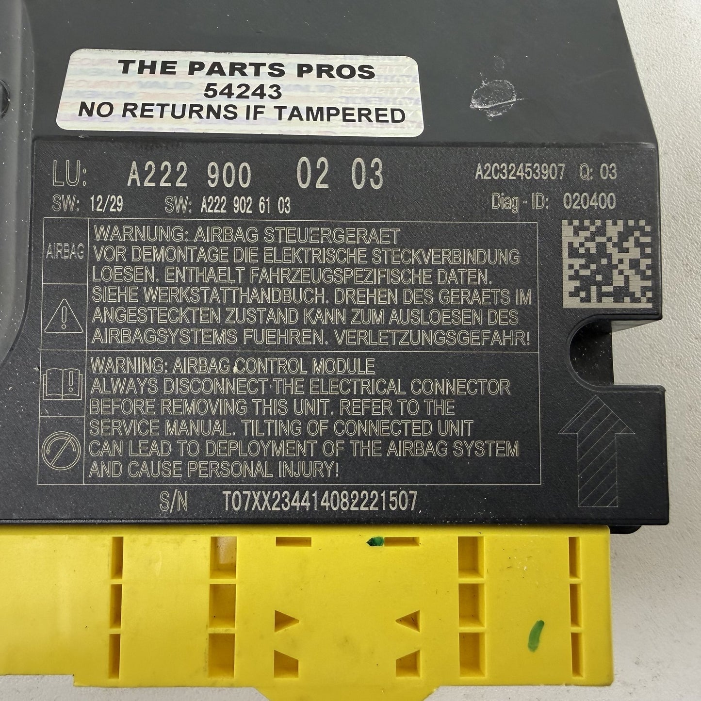 2014-2017 Mercedes S550 W222 Airbag Air Bag SRS Restraint Module 2229012501 OEM