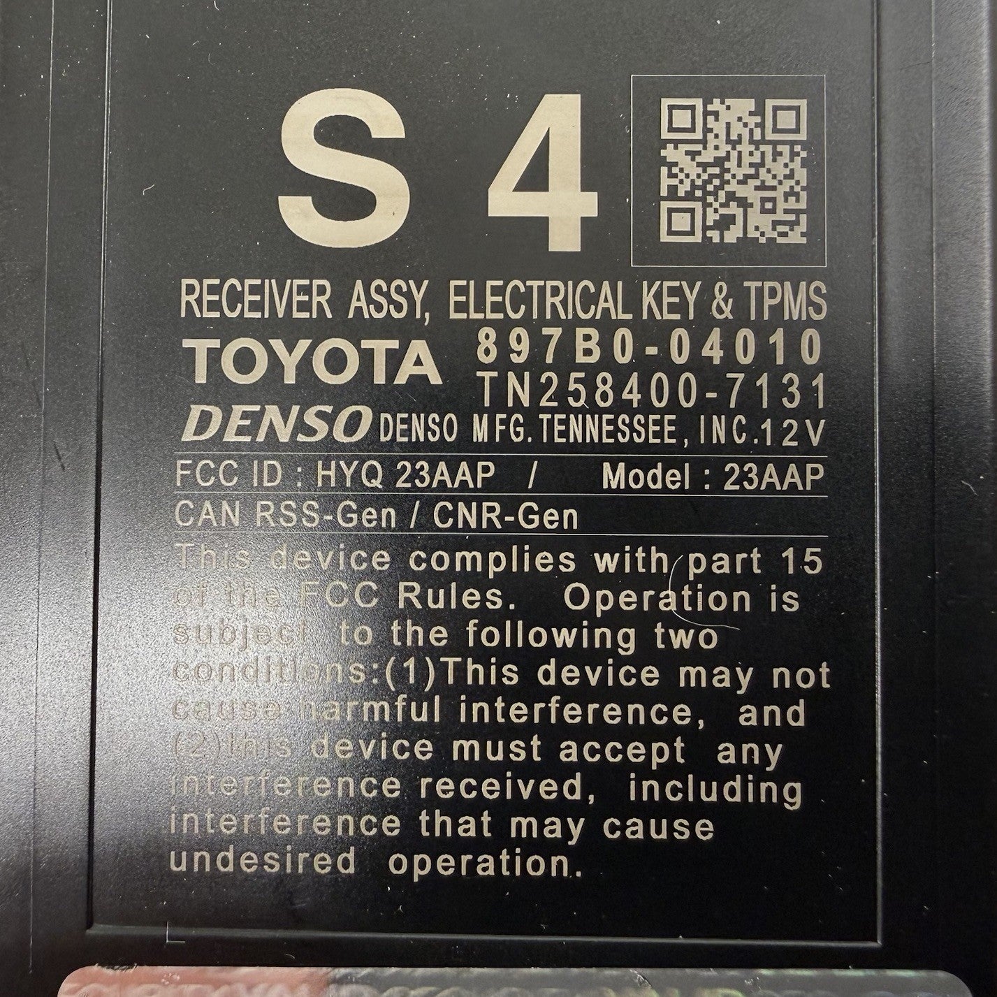 16-23 Toyota Tacoma Keyless Entry TPMS Control Module Receiver 897B0-04010 OEM