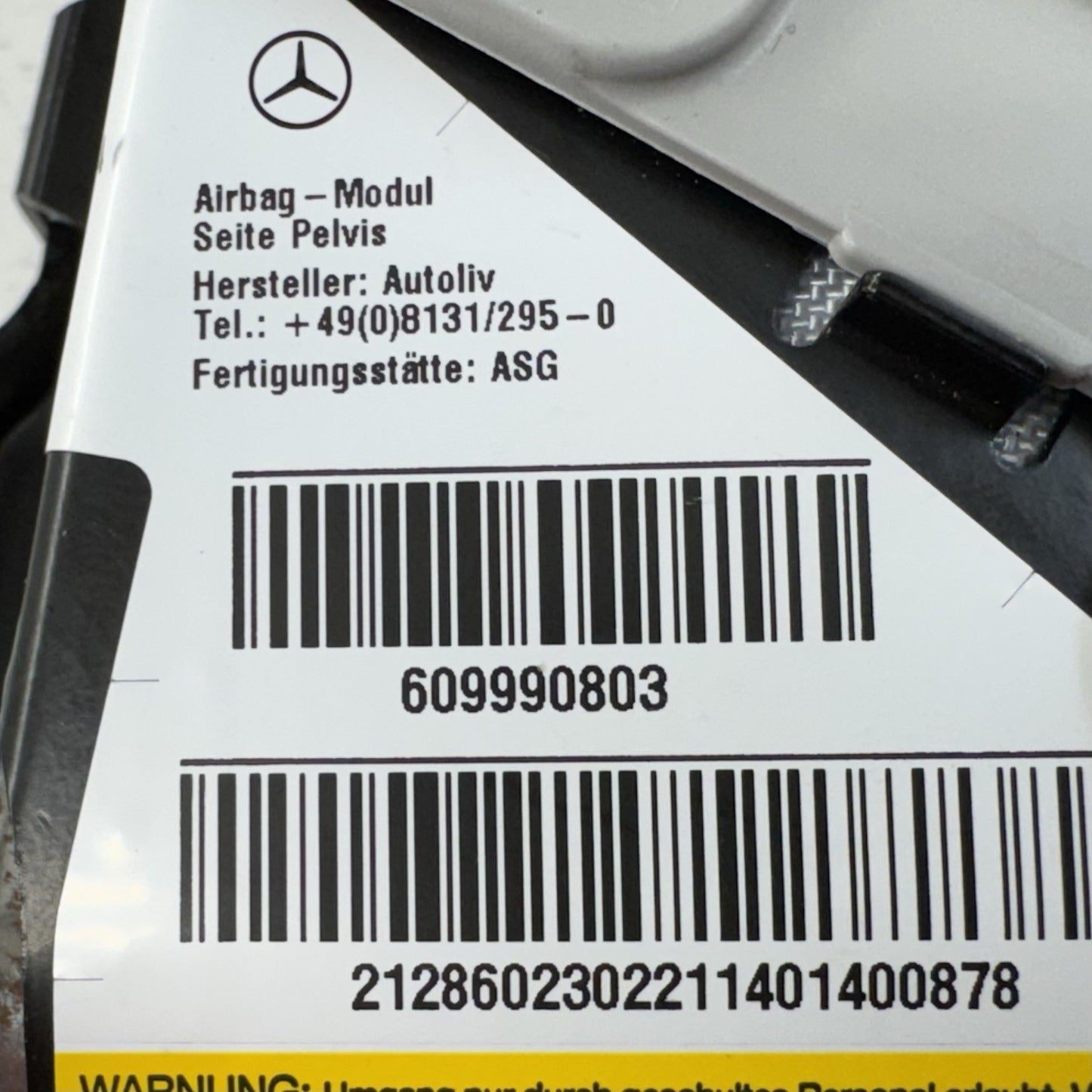 12-18 Mercedes W218 CLS550 Driver Left Front Lower Seat Airbag Air Bag Gray OEM
