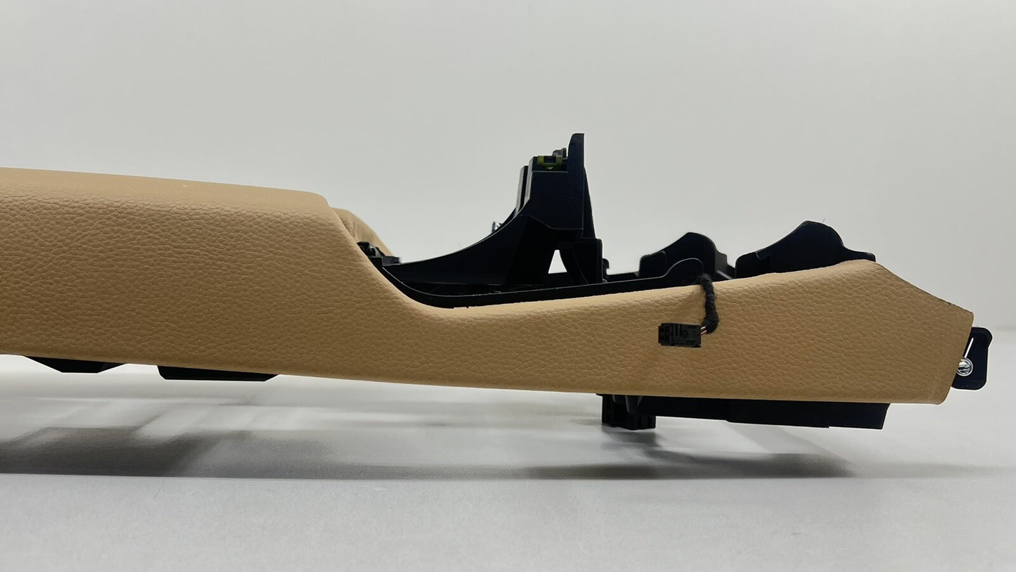 10-16 PORSCHE PANAMERA REAR CENTER CONSOLE TRIM COVER PANEL LUXOR BEIGE OEM