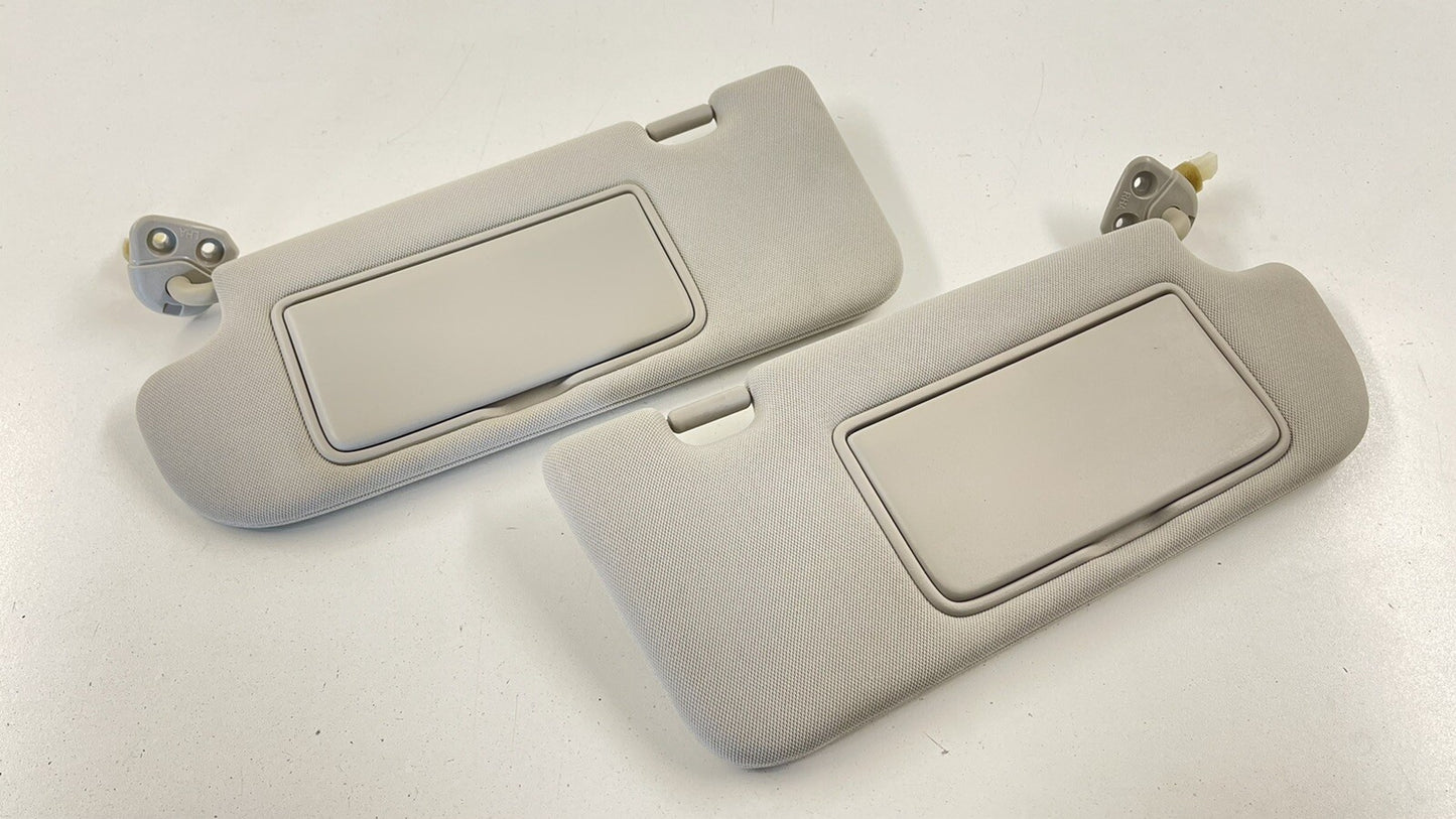 14-20 INFINITI Q50 LEFT RIGHT SUNVISOR SUN VISOR SHADE PAIR CLOTH BEIGE OEM