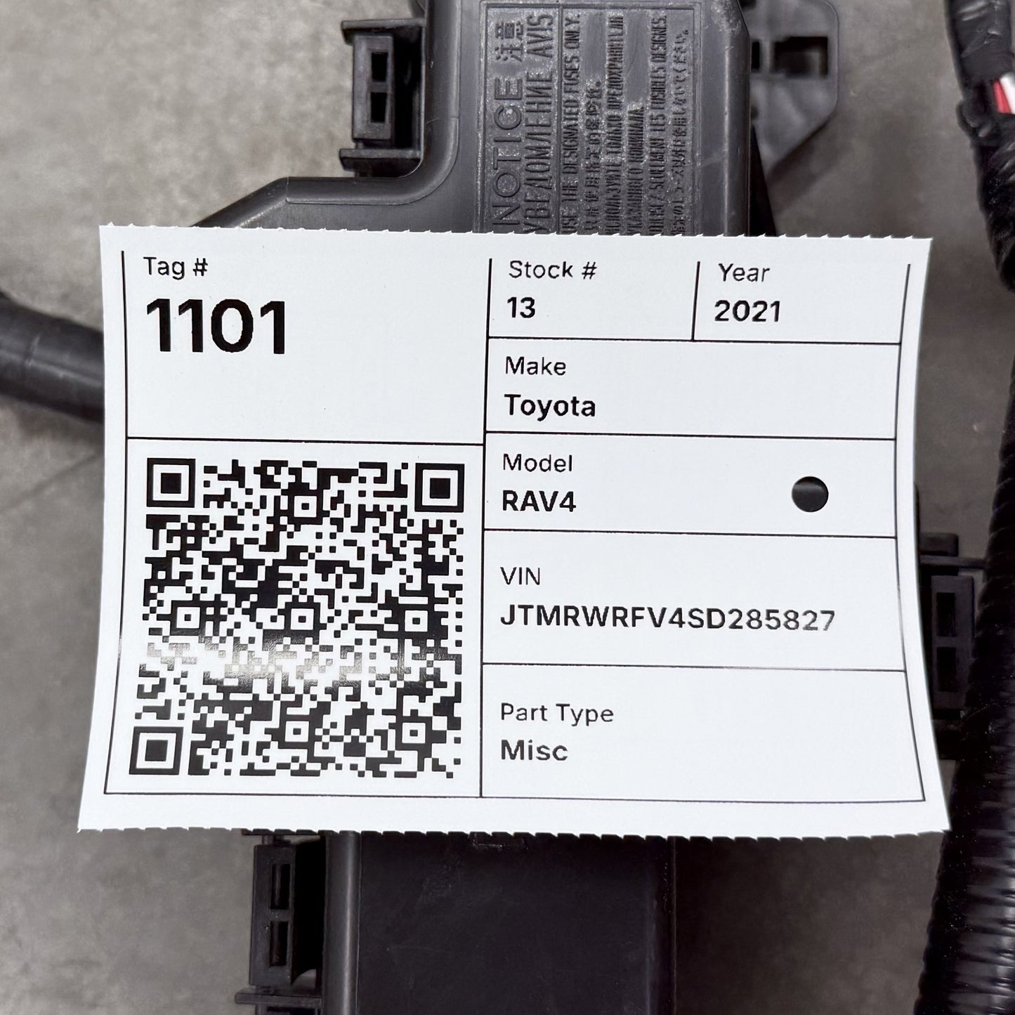 2024-2025 Toyota RAV4 Hybrid Interior Chassis Main Body Wiring Harness OEM