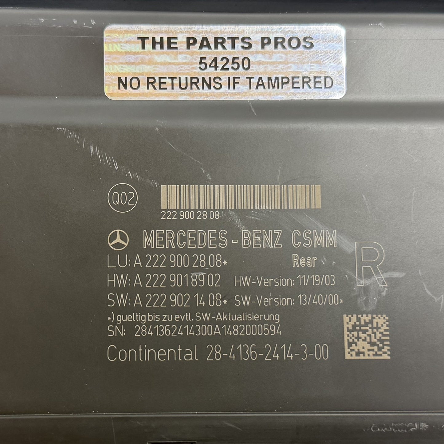 2014-2017 Mercedes-Benz S550 W222 Rear Seat Control Module A 222 900 28 08 OEM