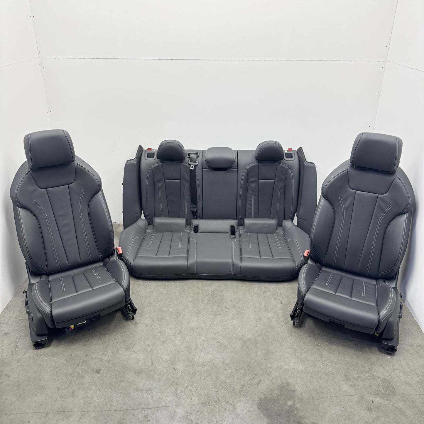 20-24 Audi A4 S-Line Bucket Seat Set Front & Rear Leather Black OEM