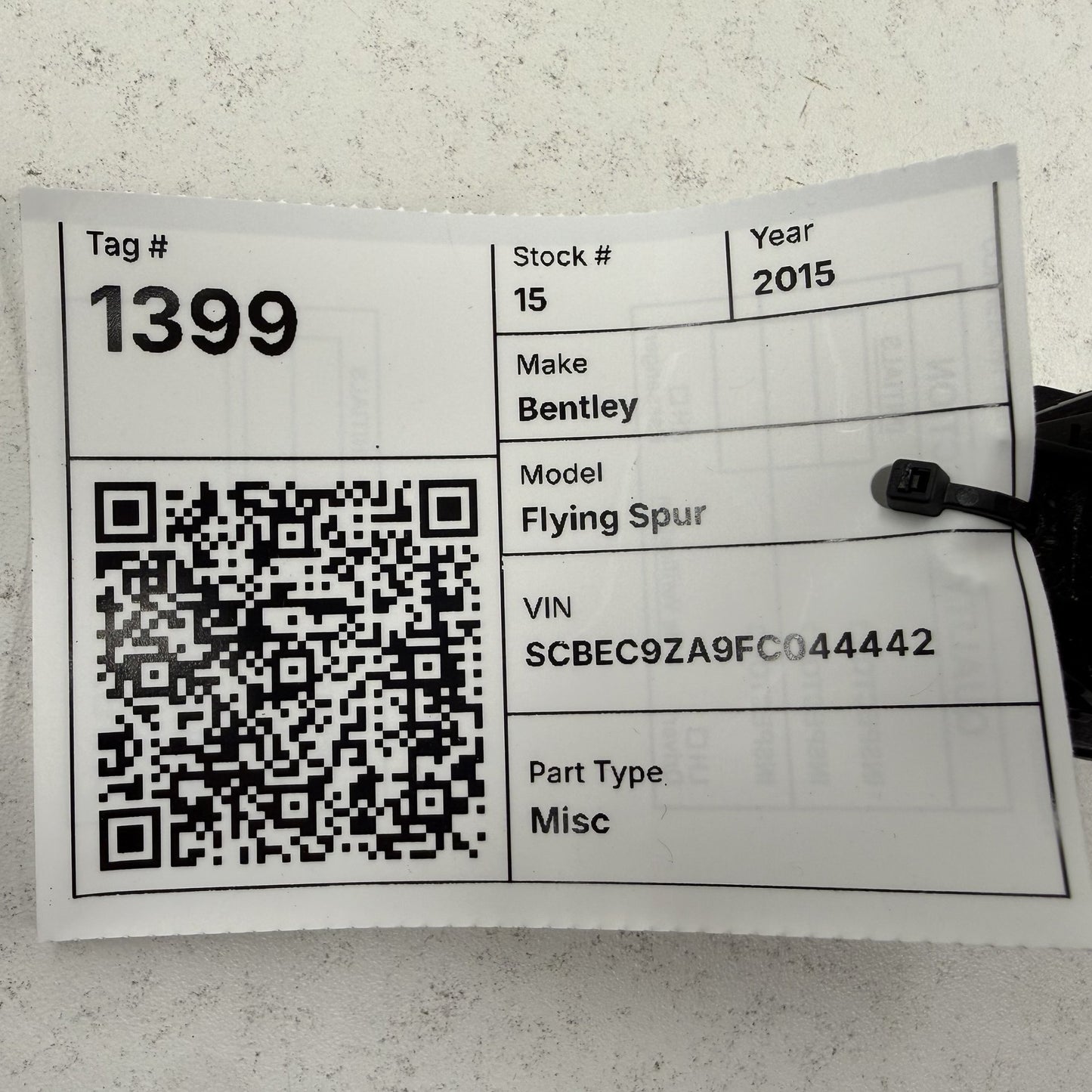 2014-2018 Bentley Flying Spur Electronic Parking Brake Switch 3W0927225C OEM