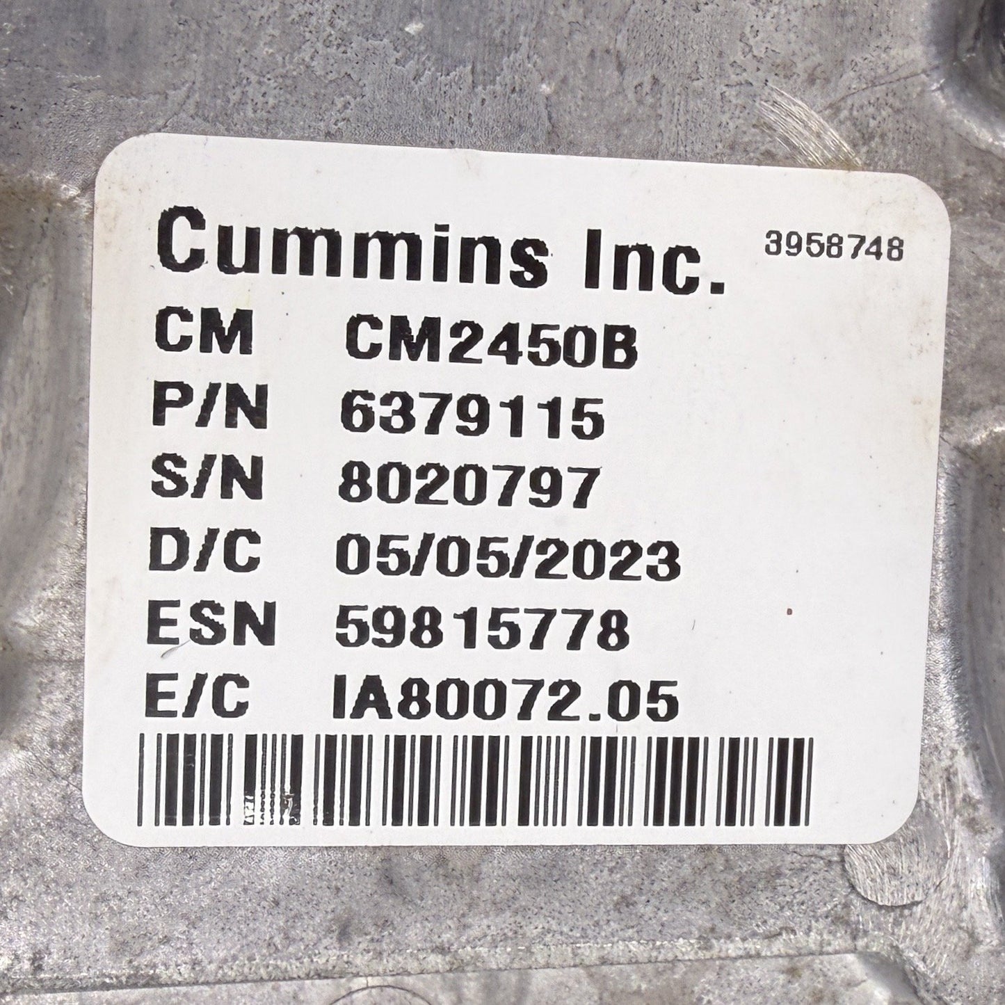 2023-2024 Ram 5500 6.7L Cummins Motor Engine Control Module ECU 6379115 OEM