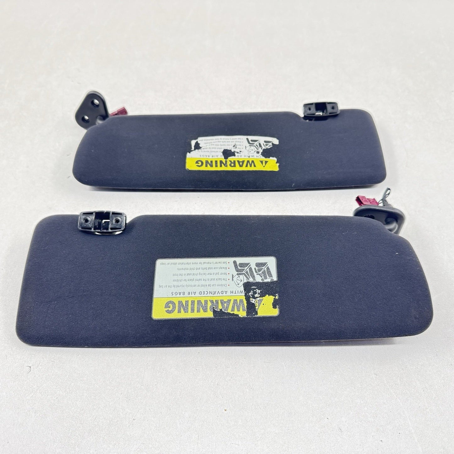 06-10 BMW M6 E63 Coupe Front Sunvisor Sun Visor Shade Black Pair OEM