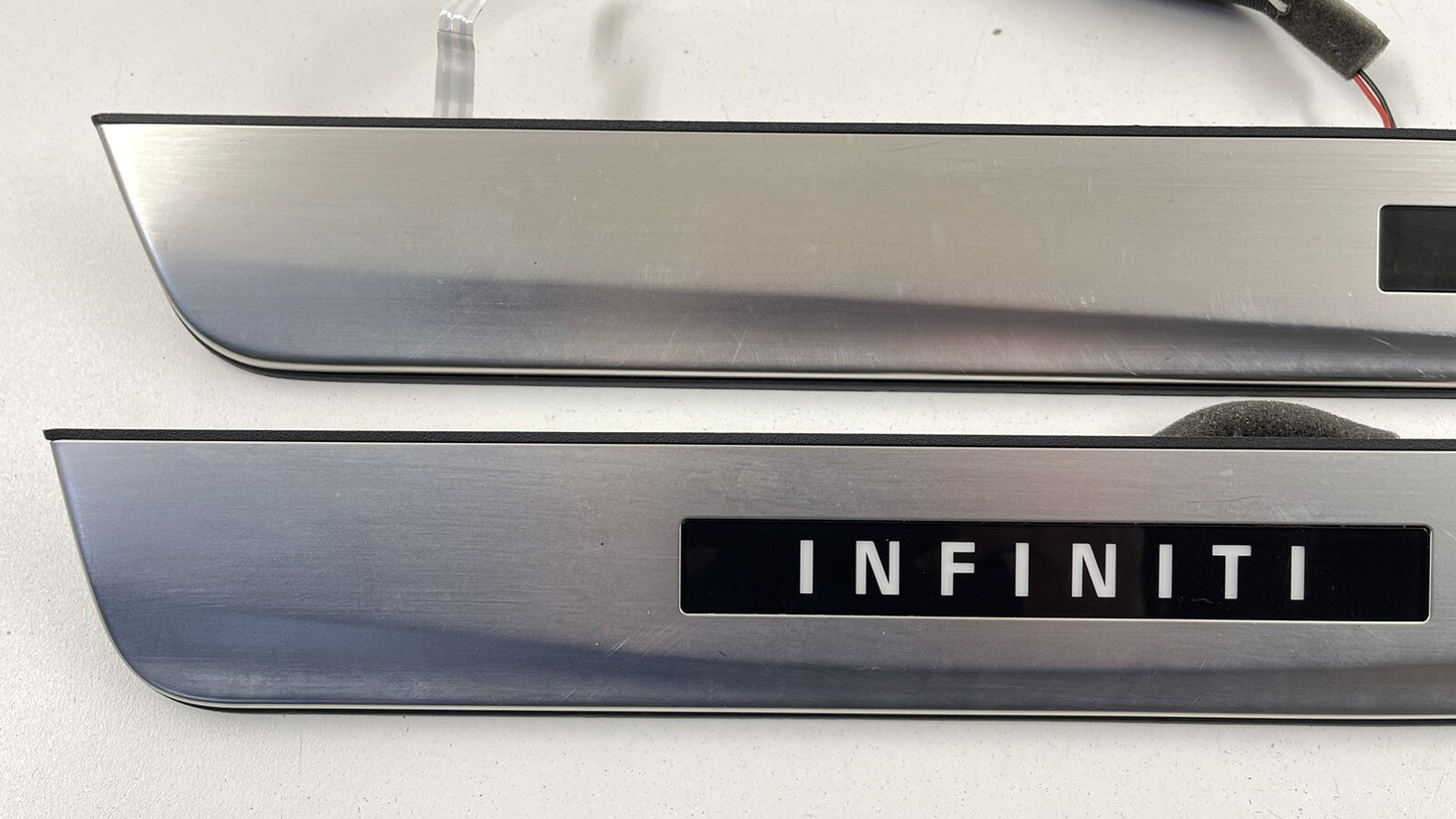 16-20 INFINITI Q50 LEFT RIGHT FRONT DOOR STEP SILL SCUFF PLATE COVER TRIM OEM