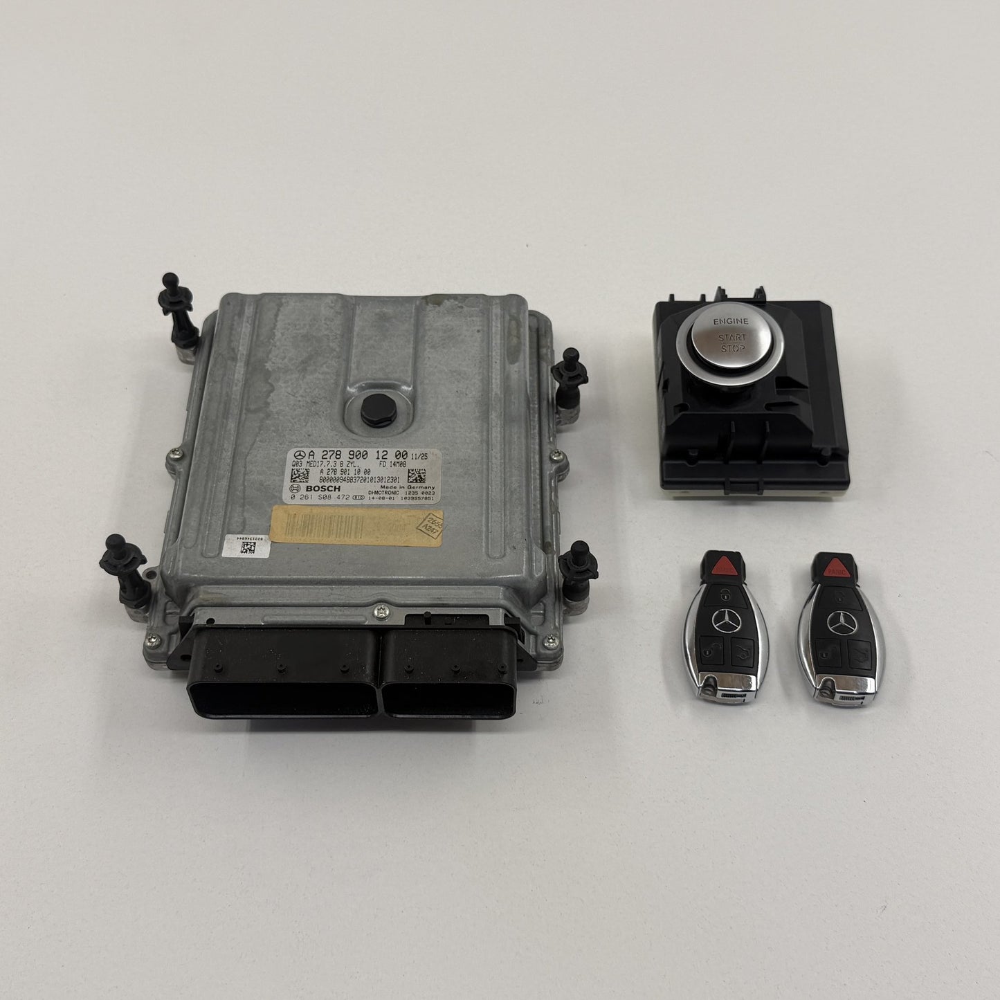 2014-2017 Mercedes S550 Engine Control Module ECU Ignition Switch Key Set OEM