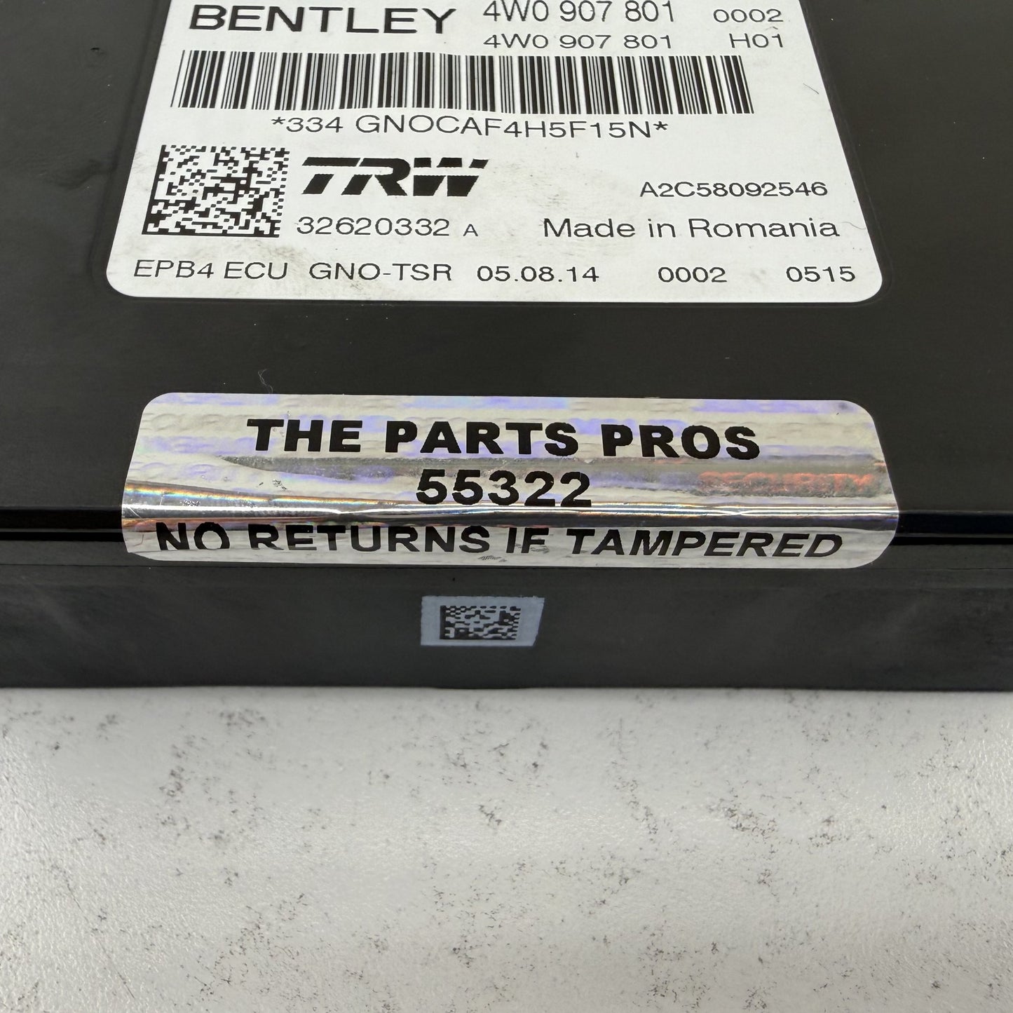 14-18 Bentley Flying Spur Electronic Parking Brake Control Module 4W0907801 OEM
