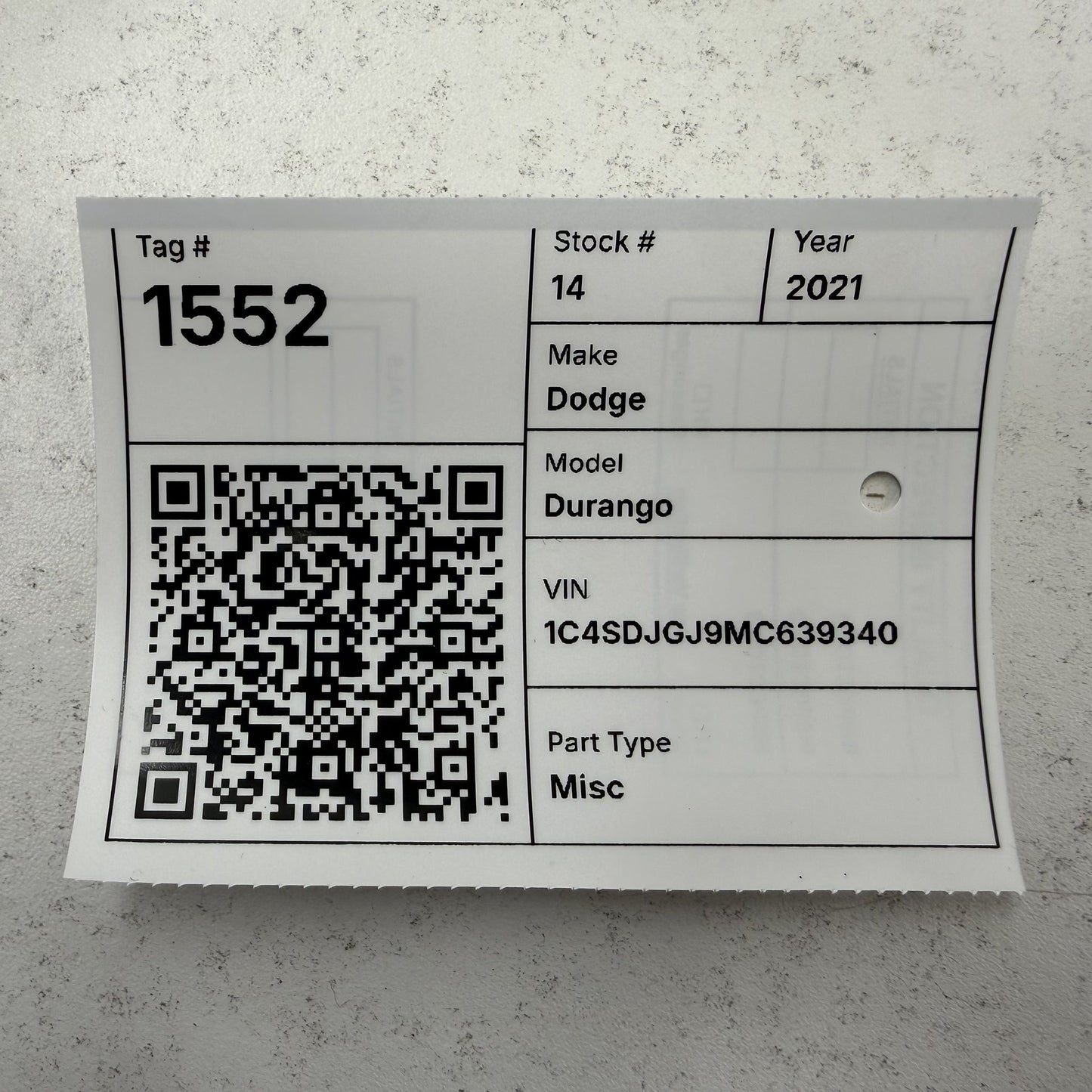 2021-2024 Dodge Durango Center Console Wireless Charger Phone Charging Pad OEM
