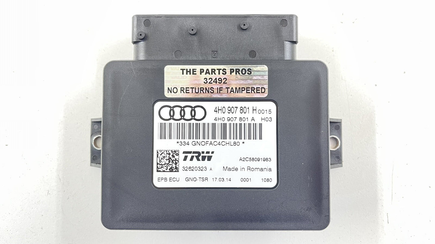 15-18 AUDI A8 EMERGENCY PARKING PARK BRAKE CONTROL MODULE 4H0 907 801 H OEM