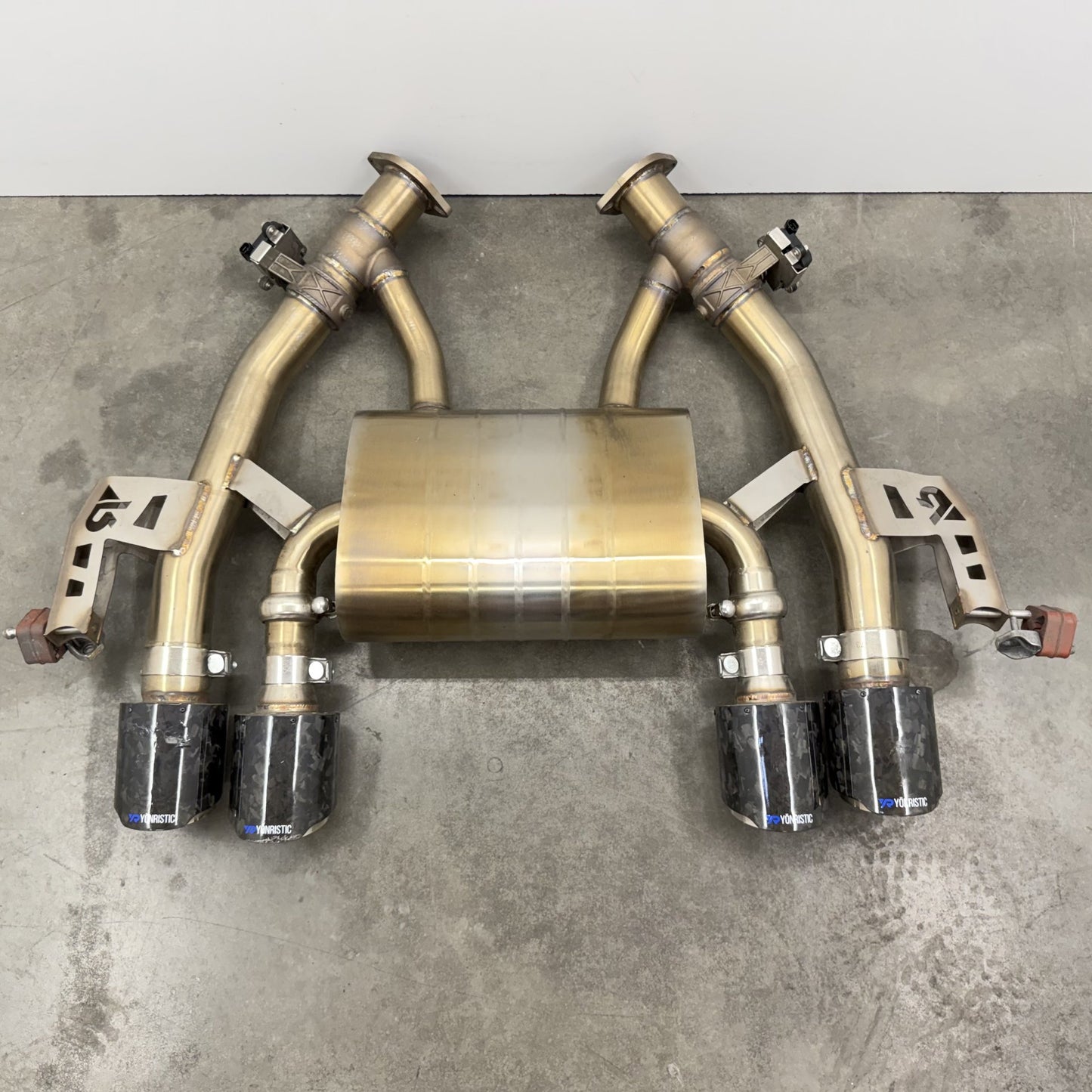 BMW M3 M4 G80 G82 Yonristic Vanta Edition Valved Catback Exhaust Carbon Tips