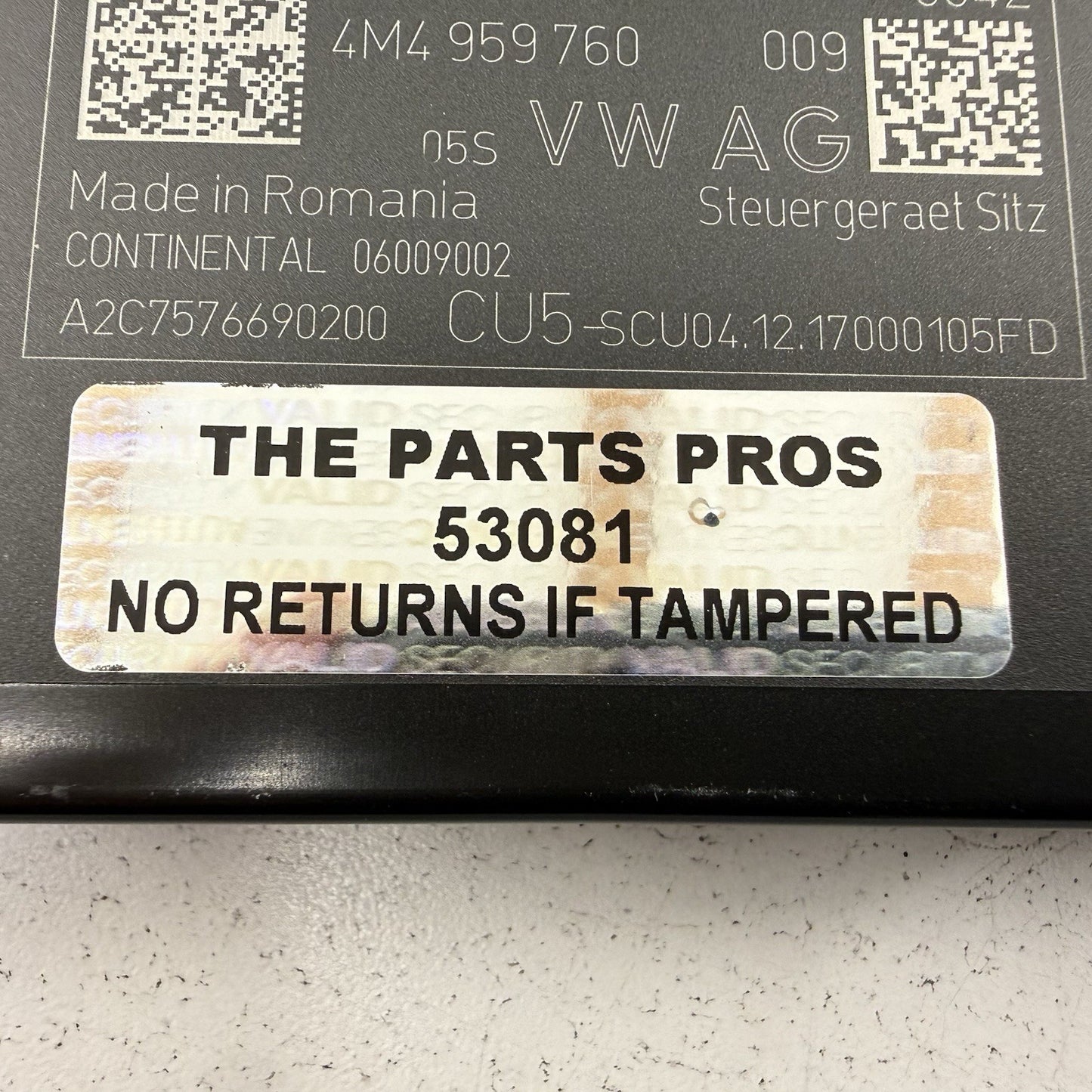 18-25 Audi S4 S5 Driver Left Front Sport Seat Control Module 4M4959760 OEM