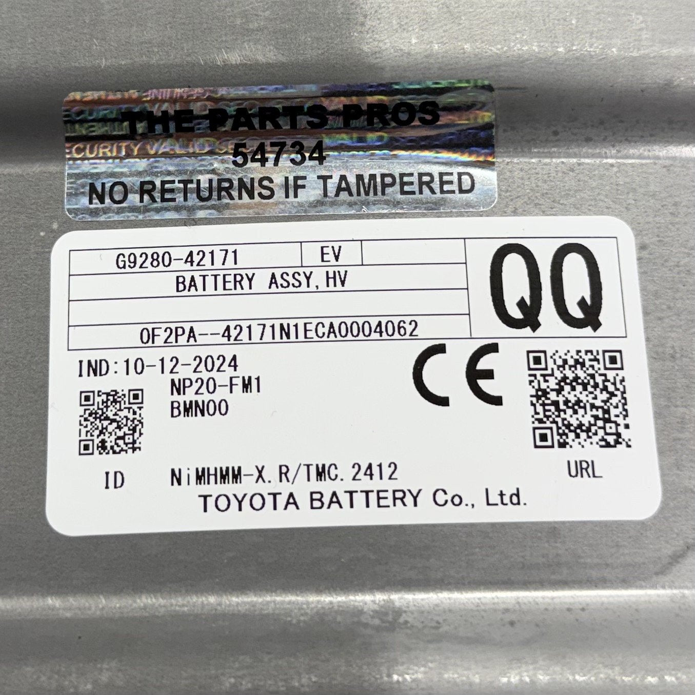19-25 Toyota RAV4 Hybrid 259V 1.1 kWh Lithium Ion Battery Pack G9280-42171 OEM