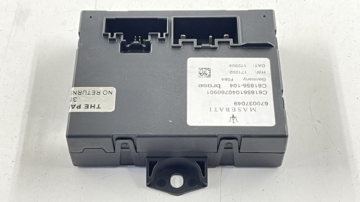 14-23 MASERATI QUATTROPORTE TRUNK HANDS FREE RELEASE MODULE 670037049 OEM