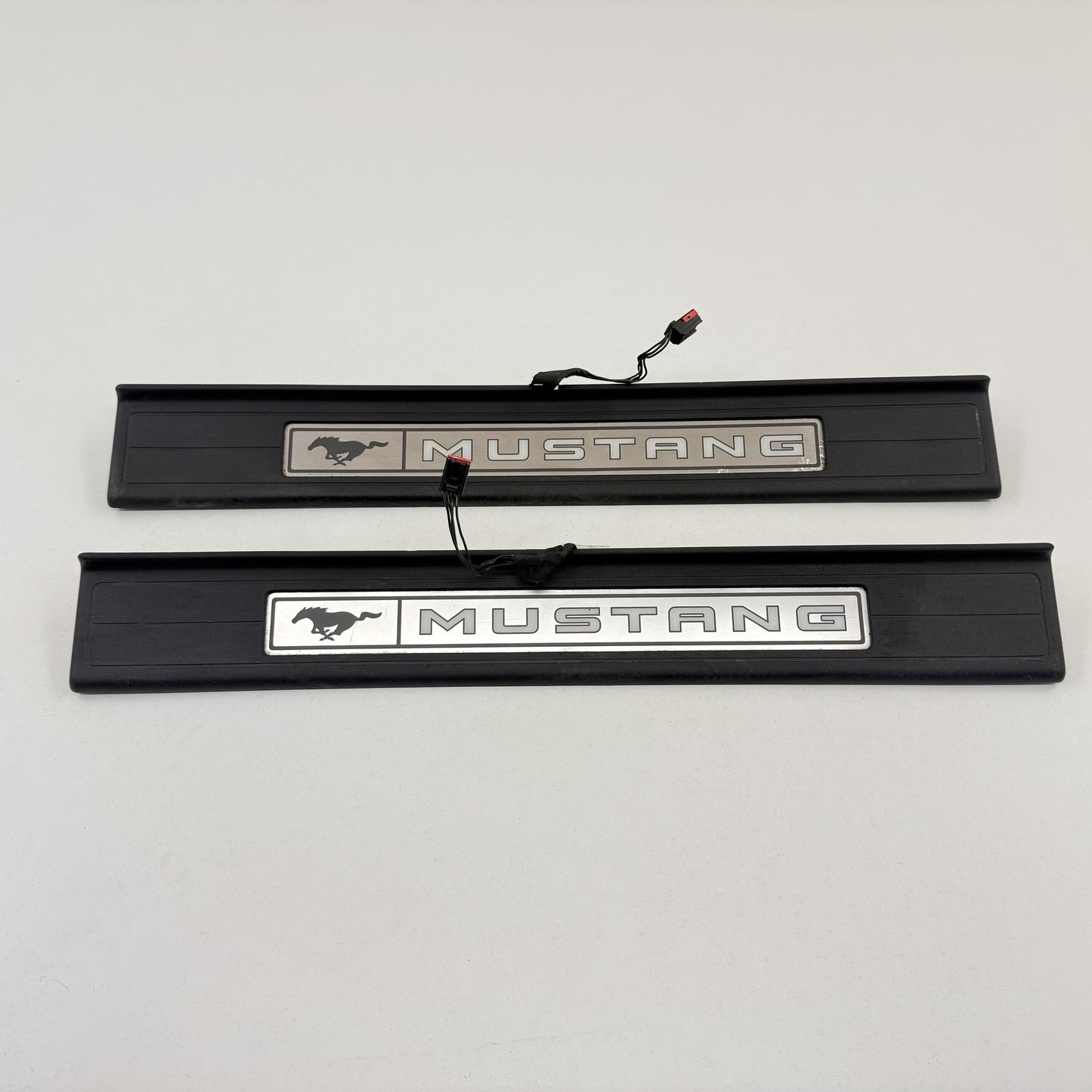 2015-2023 Ford Mustang GT Illuminated Front Door Sill Scuff Kick Plate Pair OEM