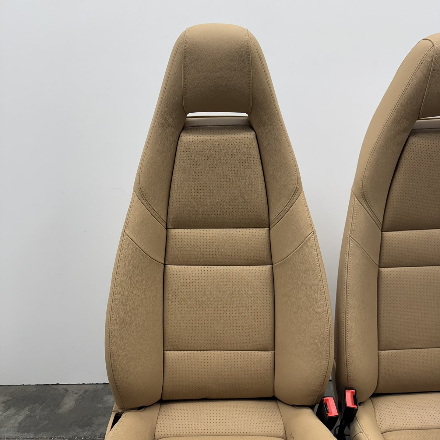 10-16 Porsche Panamera Front Seat Pair Power Memory Leather Luxor Beige OEM