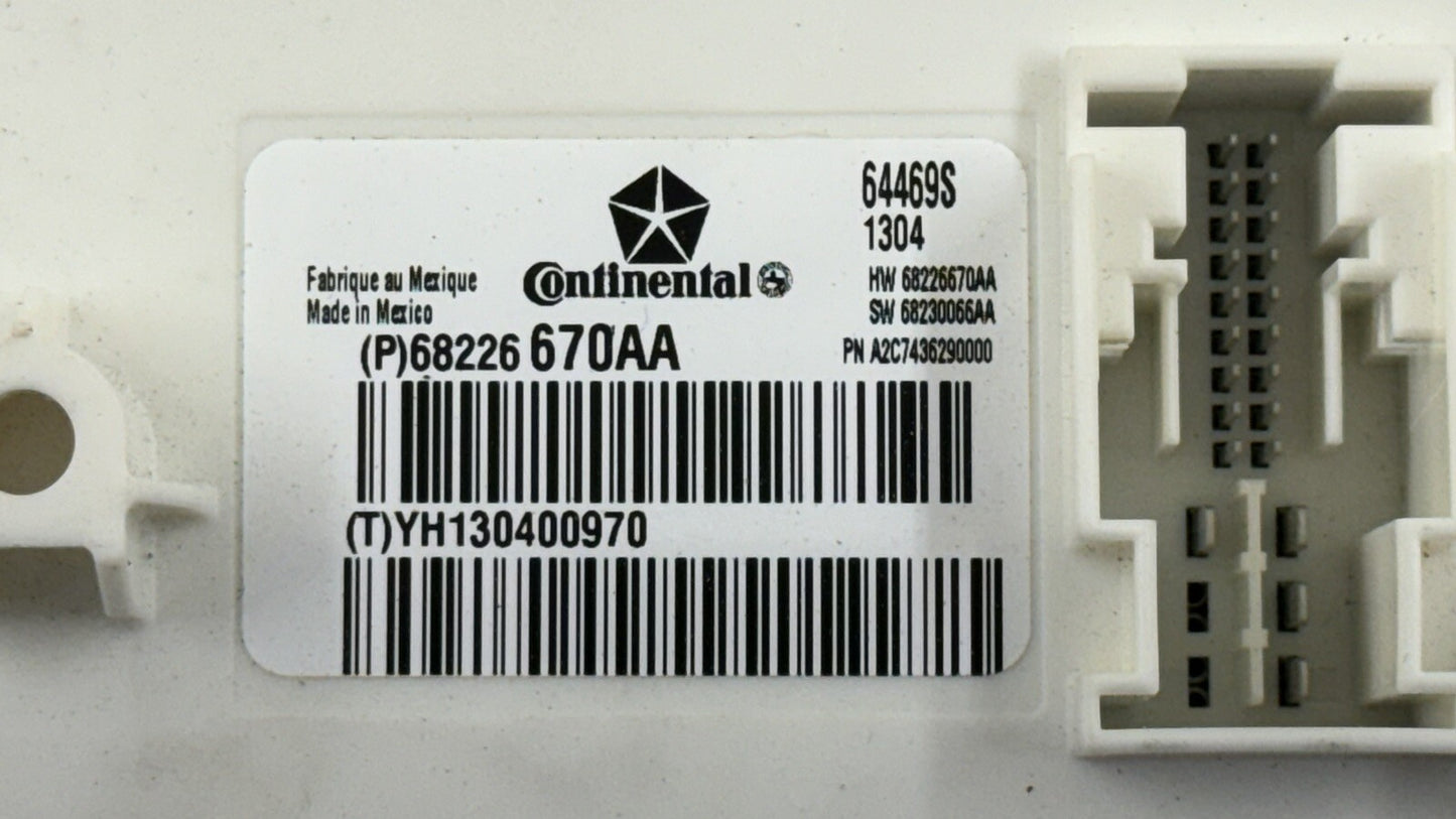 14-20 MASERATI GHIBLI BODY CONTROL MODULE BCM BCU 68226670AA OEM