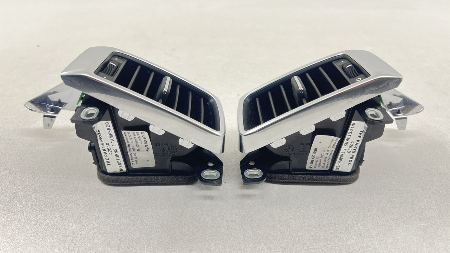 10-16 PORSCHE PANAMERA REAR LEFT AND RIGHT AIR VENT GRILLE GRILL TRIM PAIR OEM