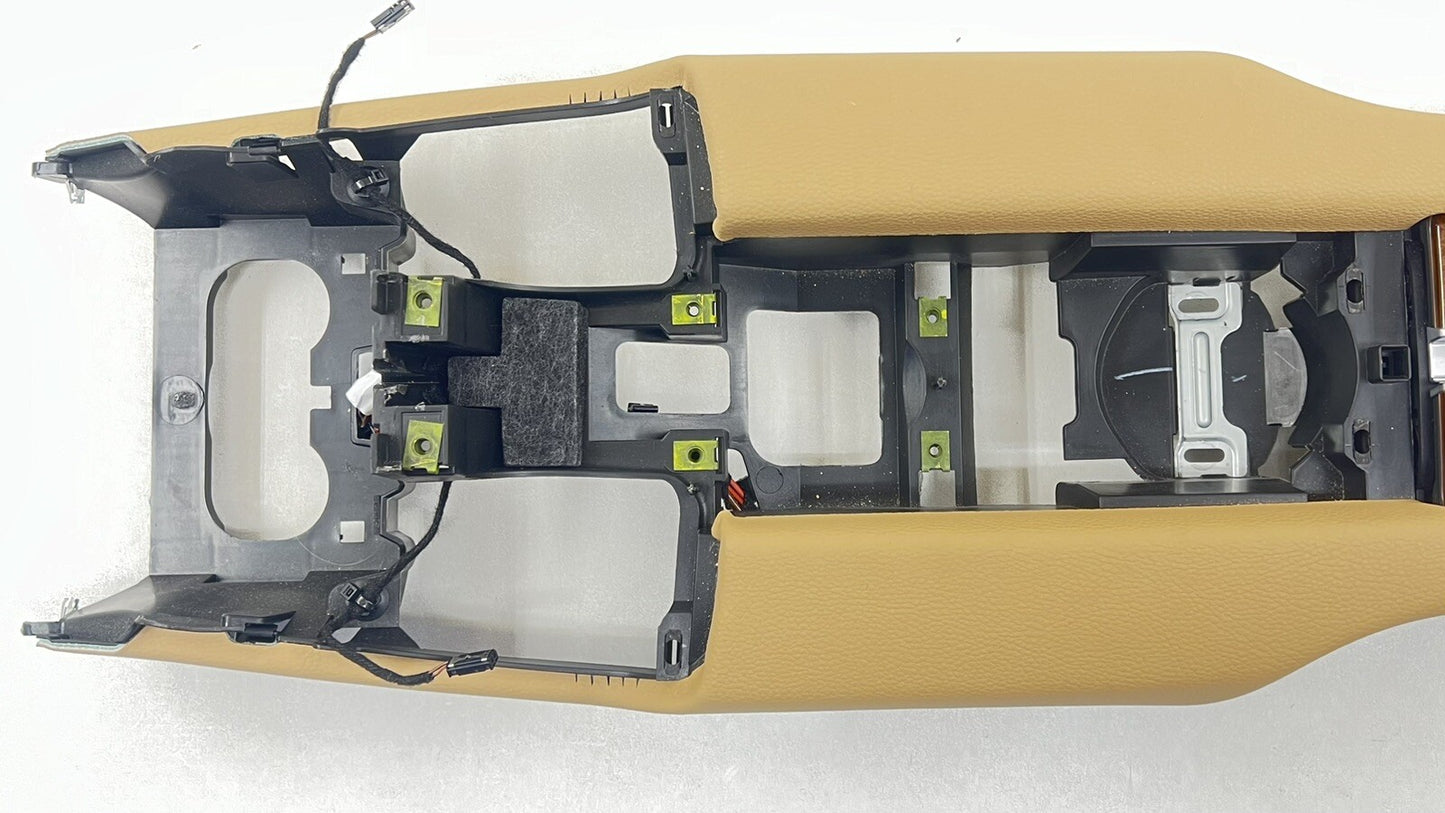10-16 PORSCHE PANAMERA REAR CENTER CONSOLE TRIM COVER PANEL LUXOR BEIGE OEM