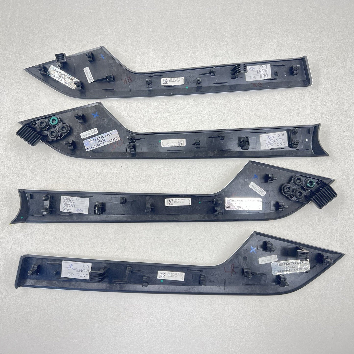 17-24 AUDI A4 INTERIOR TRIM SET DASHBOARD AND DOOR PANEL TRIMS ELLIPSE GRAY OEM