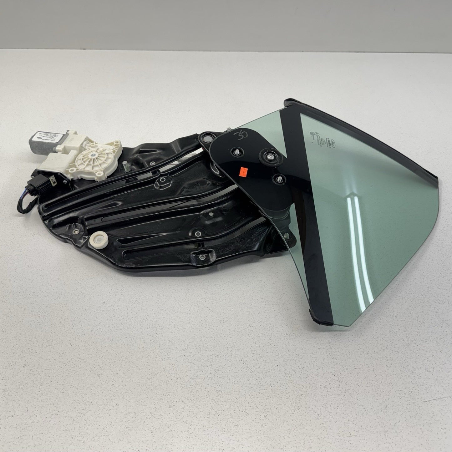 24-26 Ford Mustang Convertible Driver Left Rear Quarter Glass W/ Regulator OEM