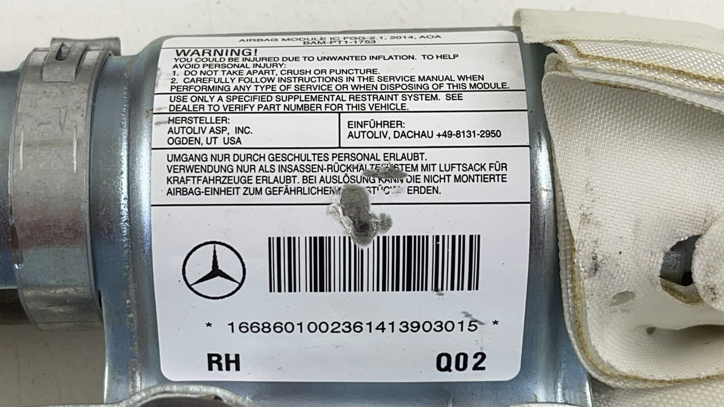 13-16 MERCEDES BENZ GL350 X166 PASSENGER RIGHT CURTAIN ROOF AIRBAG AIR BAG OEM