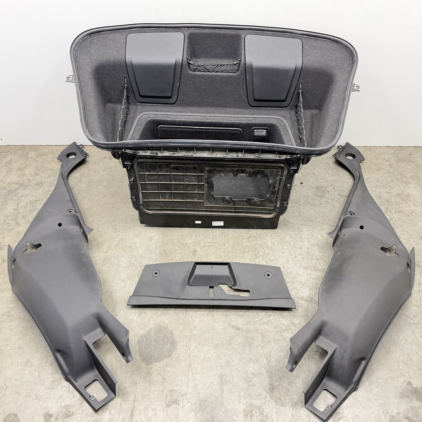 17-23 Audi R8 Front Under Hood Compartment Trunk Frunk Tub Plastic Trim Set OEM
