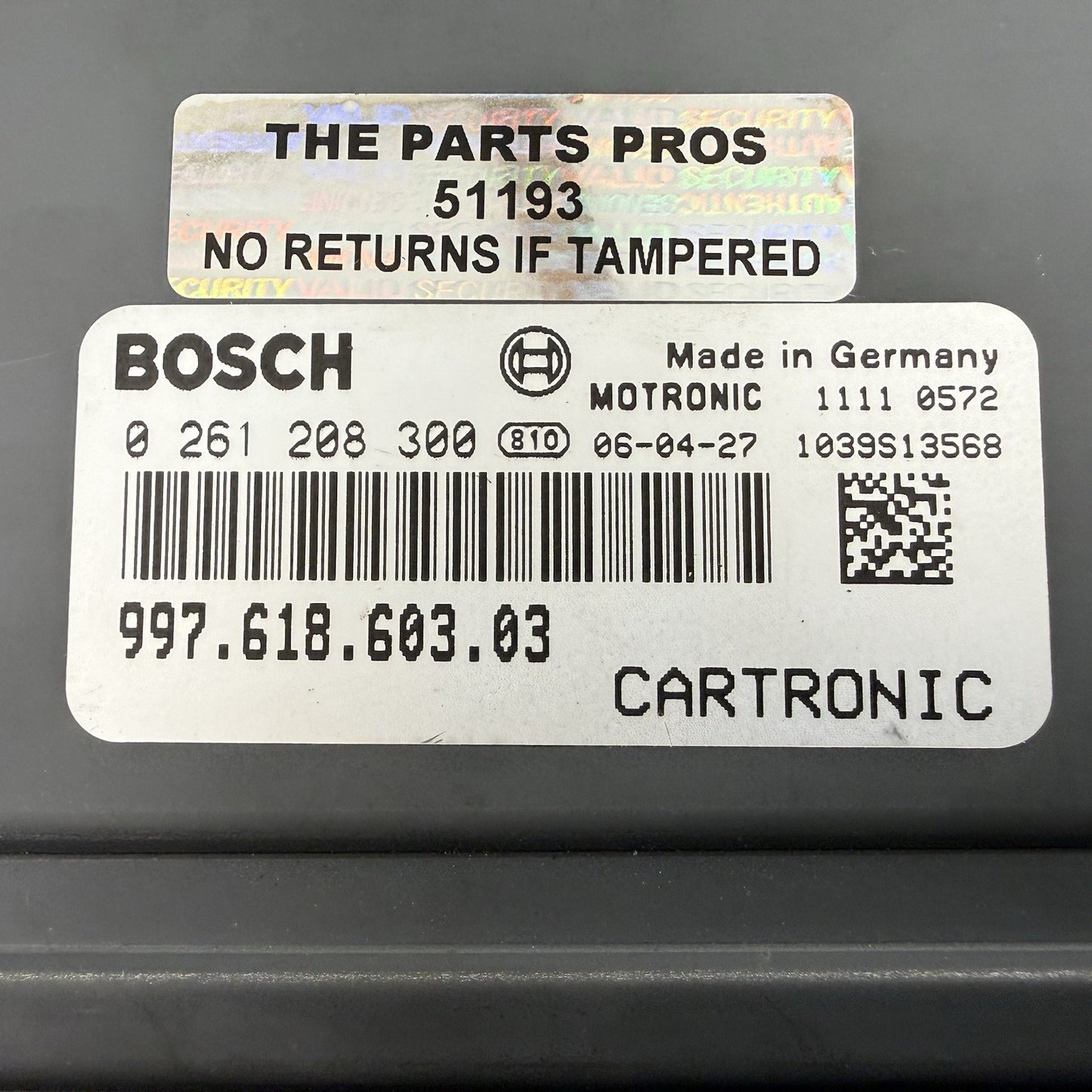 05-08 Porsche 911 Carrera 4S 3.8L Manual ECM ECU Engine Module Cartronic OEM