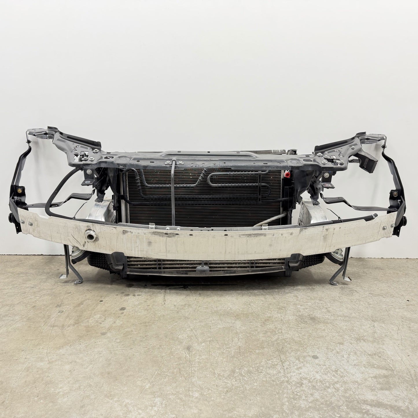 12-14 Mercedes W204 C250 Radiator Support W/ Rebar & Radiator Fan Assembly OEM