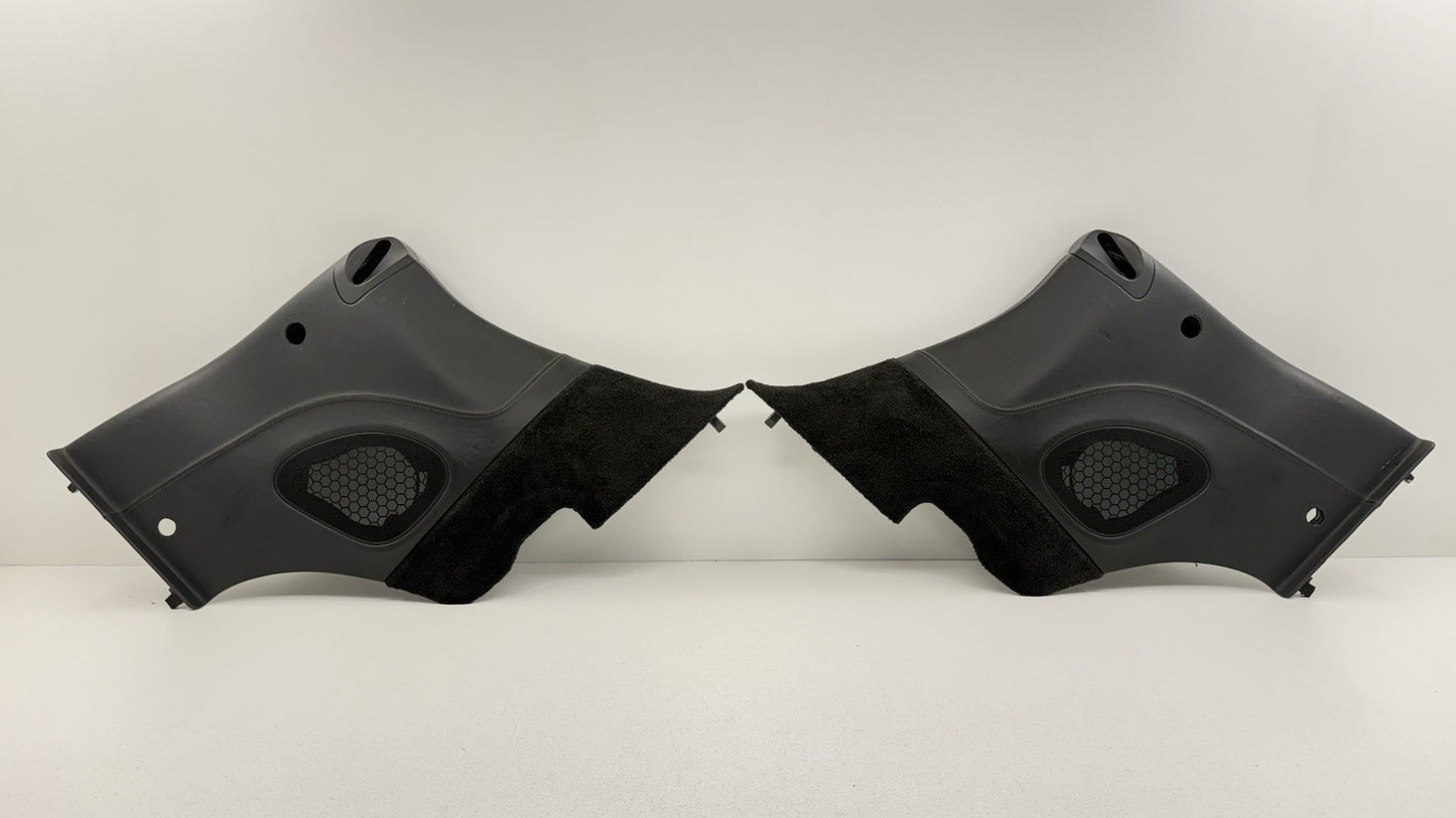 05-12 Porsche 911 997 Cabriolet Rear Interior Quarter Panel Trim Pair Black OEM