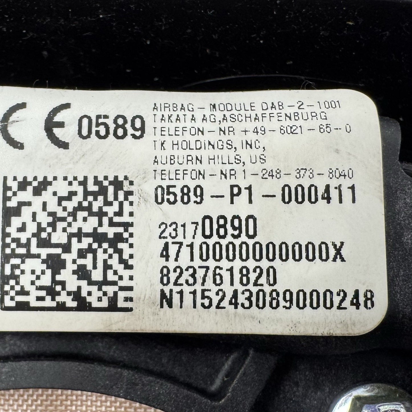 12-15 Chevrolet Camaro ZL1 SS Driver Steering Wheel Airbag Air Bag SRS OEM