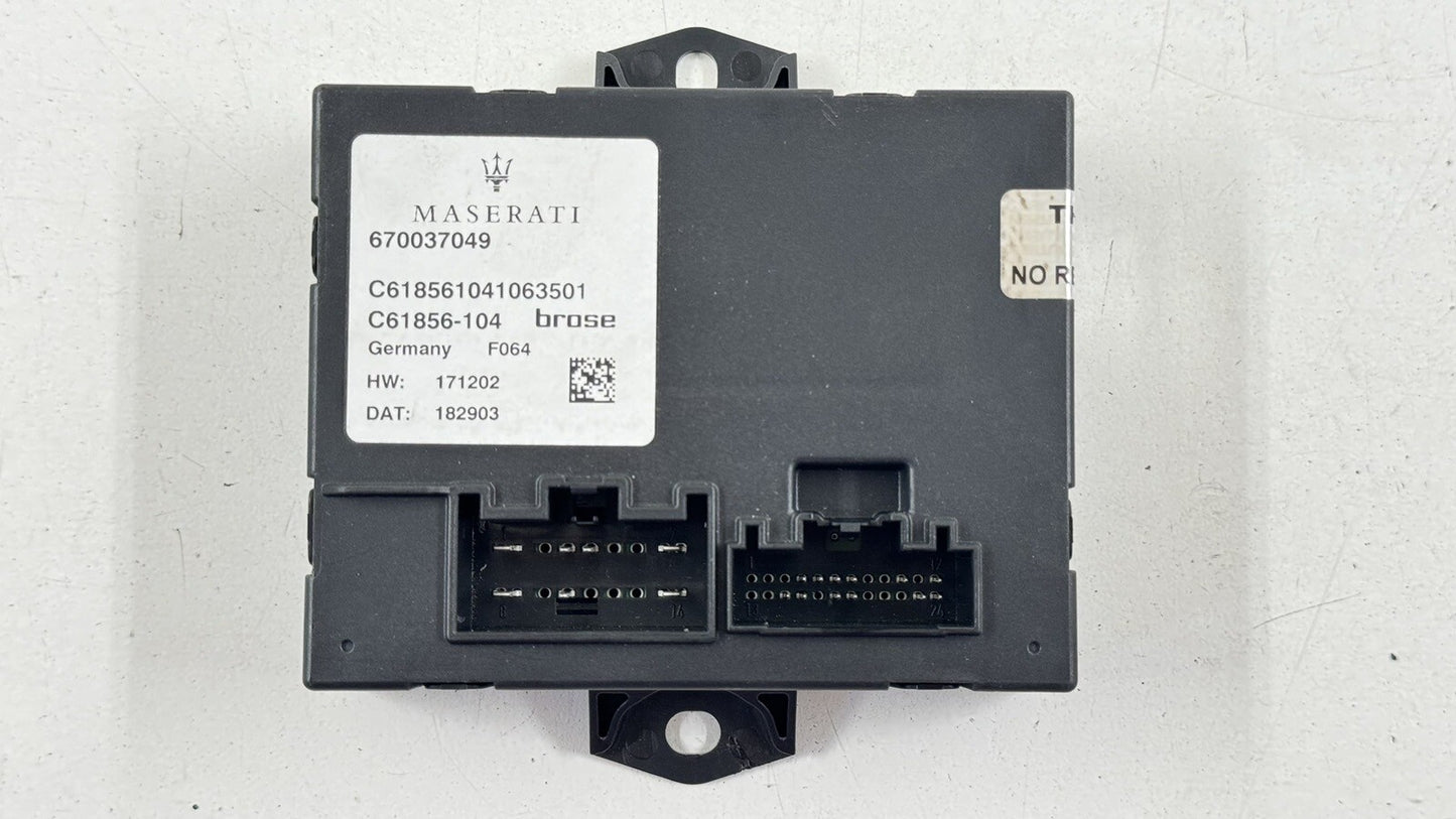 14-23 MASERATI GHIBLI TRUNK HANDS FREE RELEASE OPEN CONTROL MODULE 670037049 OEM