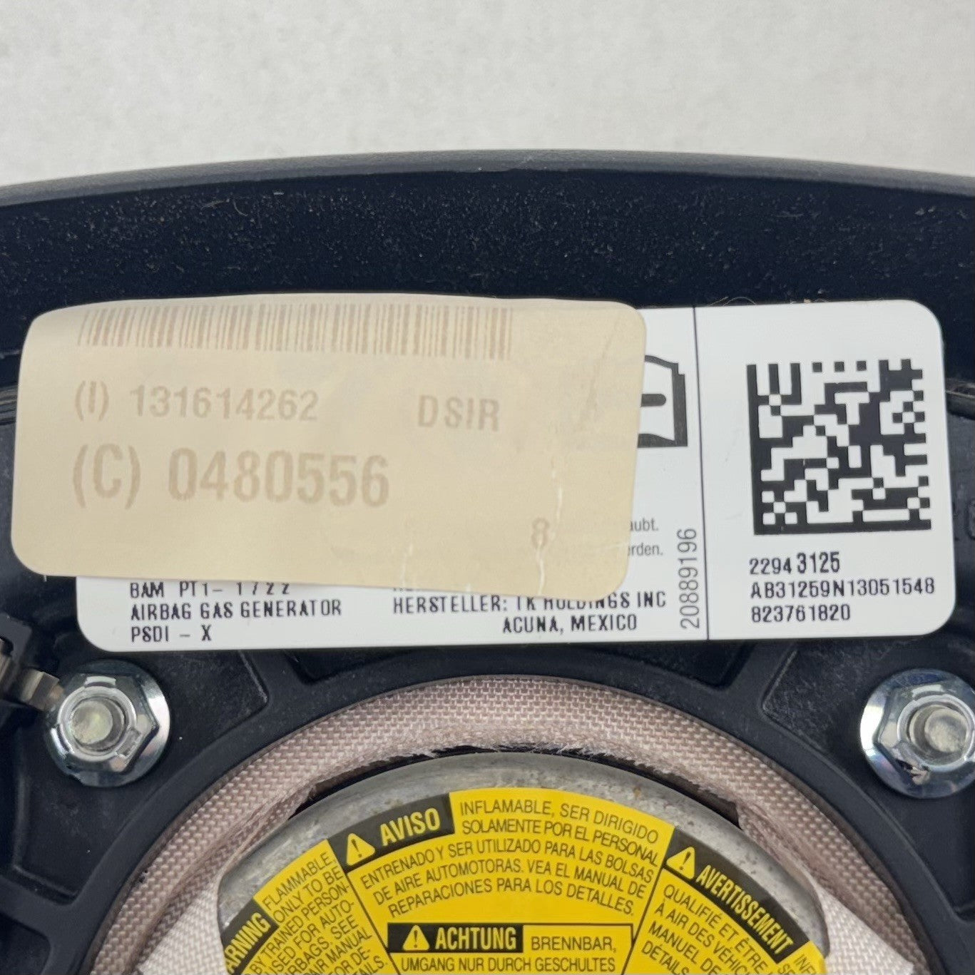 12-15 Chevrolet Camaro ZL1 SS Driver Steering Wheel Airbag Air Bag SRS OEM