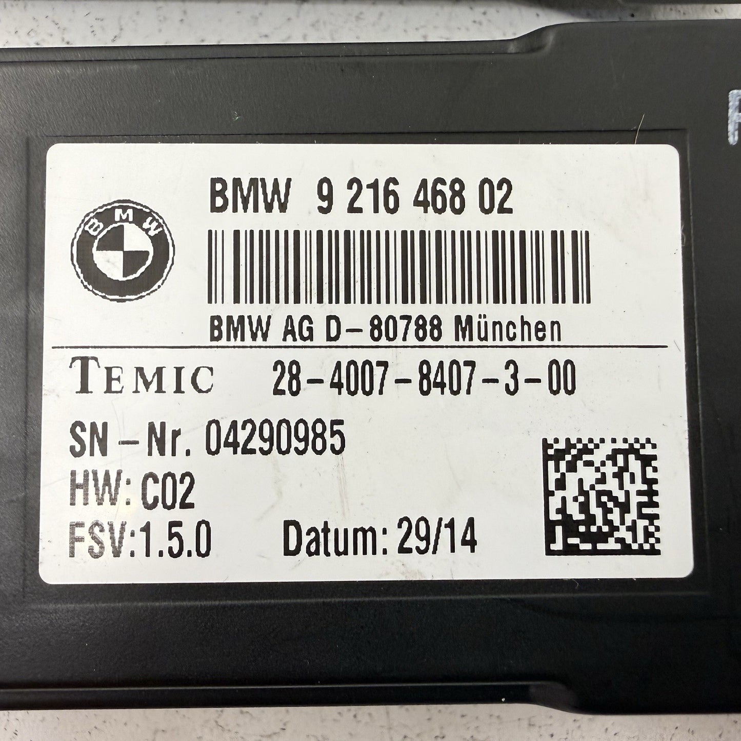 12-18 BMW F30 F80 M3 Front Heated Seat Control Module Pair 9216468 OEM