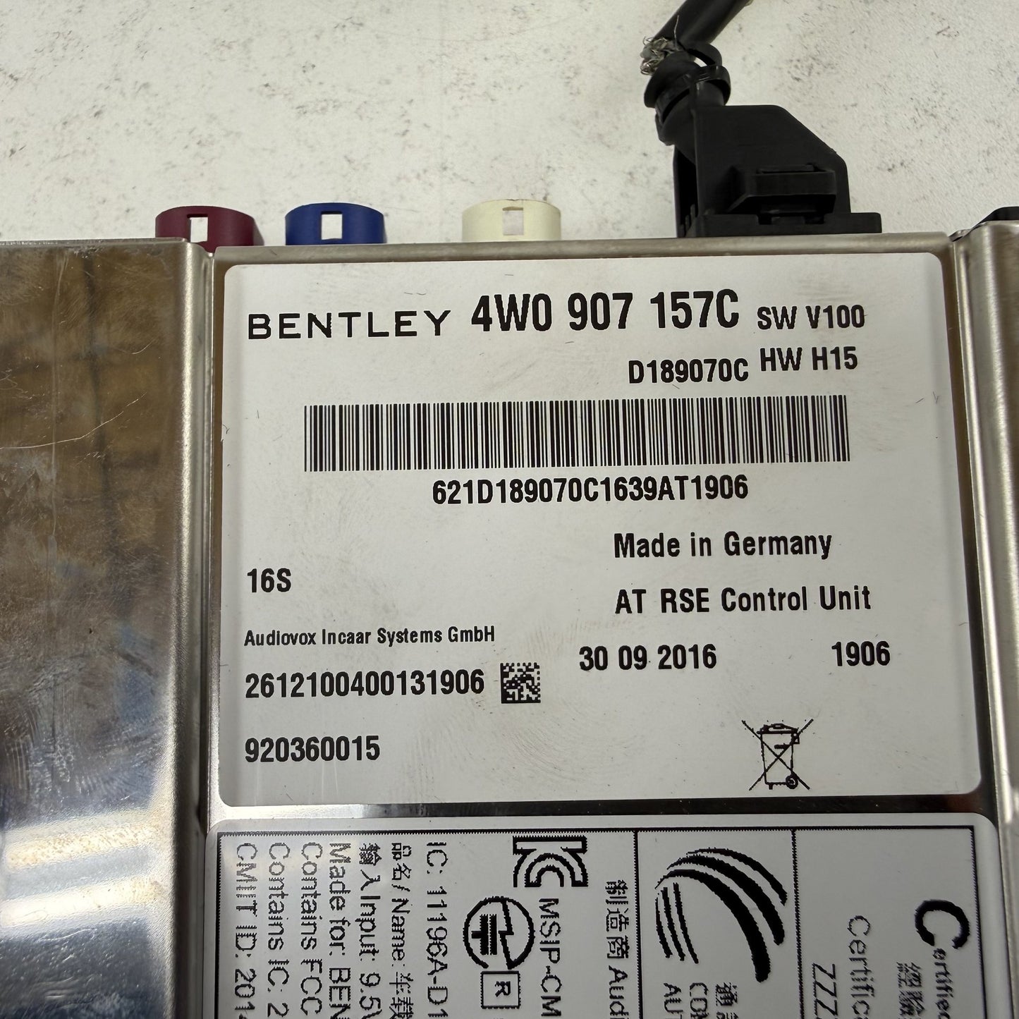 14-18 Bentley Flying Spur Rear Seat Entertainment Multimedia Control Module OEM