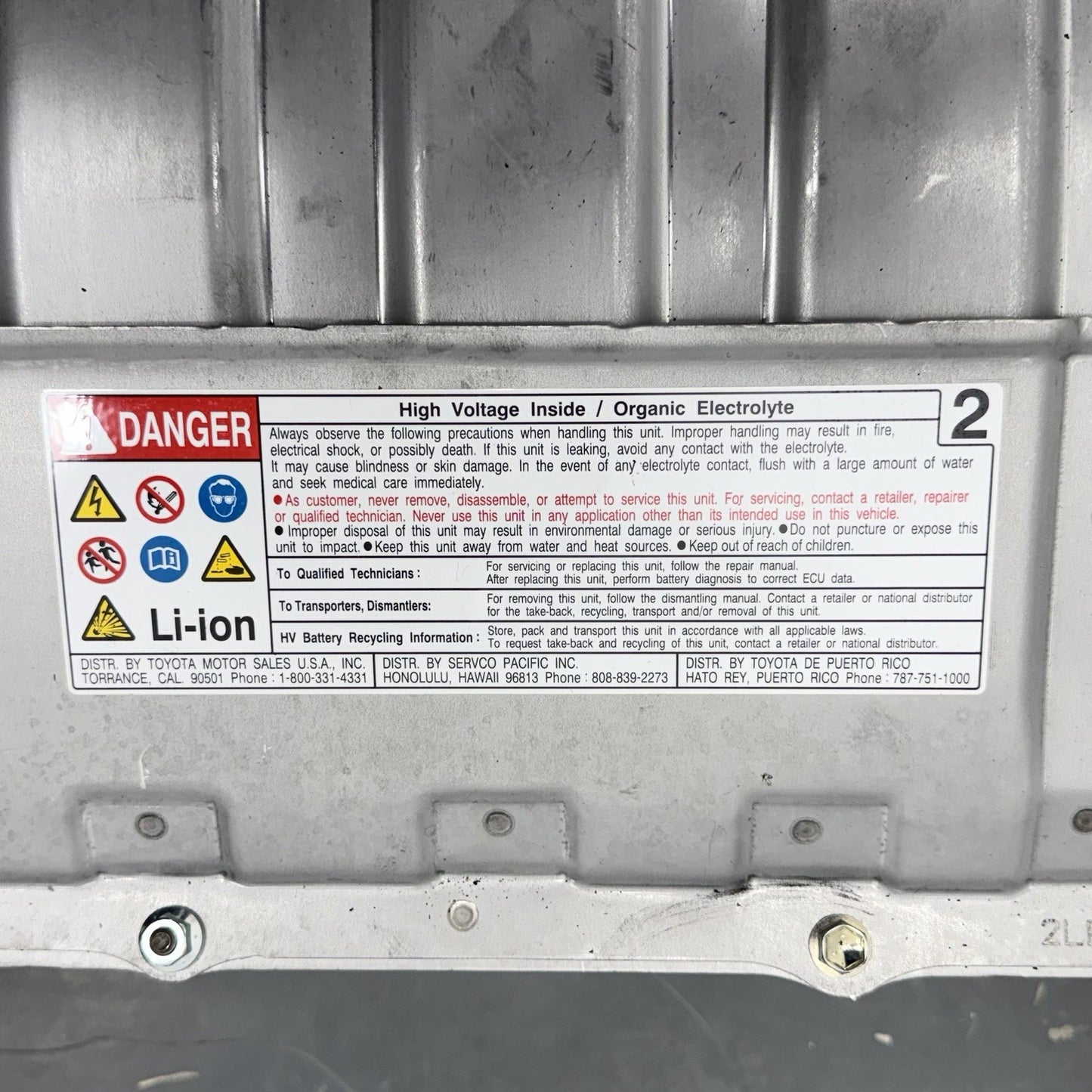 20-25 Toyota RAV4 Hybrid 259V 1.1 kWh Lithium Ion Battery Pack G9280-42160 OEM