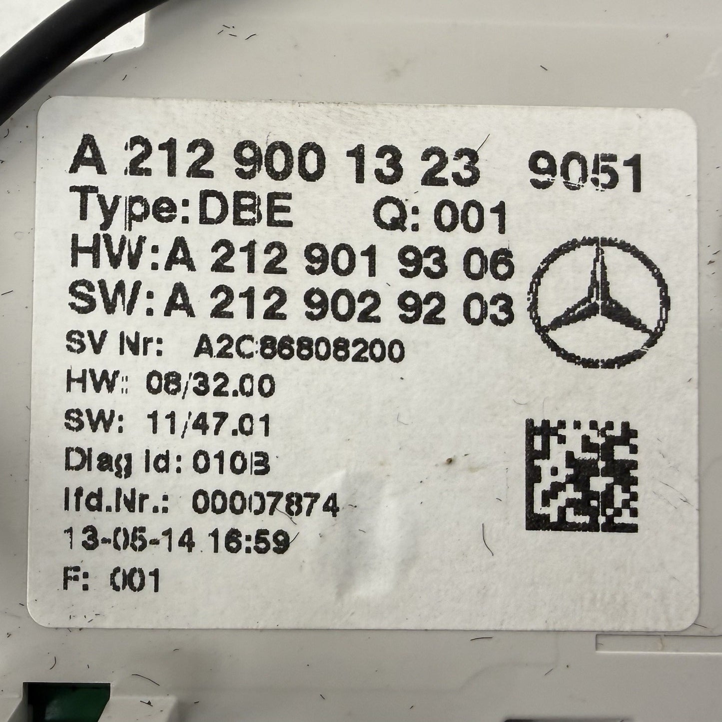 14-16 Mercedes W212 E350 Front Overhead Console Dome Reading Light Lamp OEM