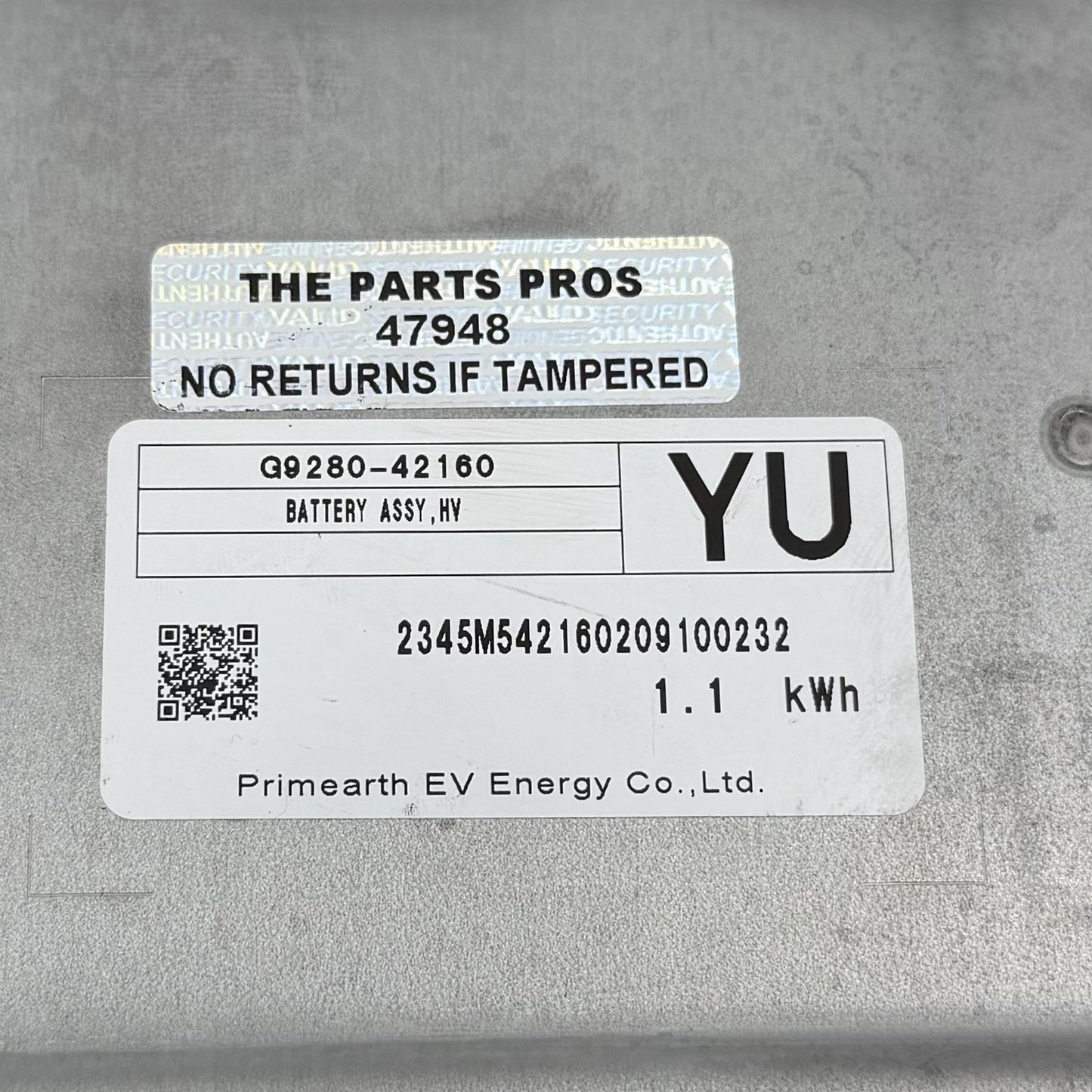 20-25 Toyota RAV4 Hybrid 259V 1.1 kWh Lithium Ion Battery Pack G9280-42160 OEM