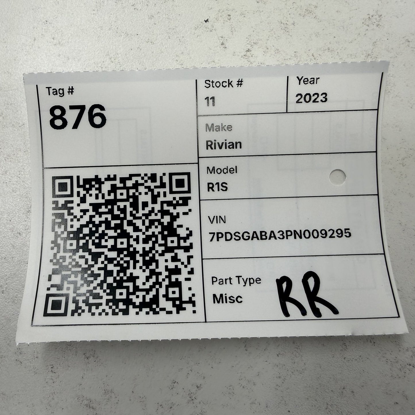 2022-2024 Rivian R1S Right Rear Interior Door Trim Panel Ocean Coast OEM