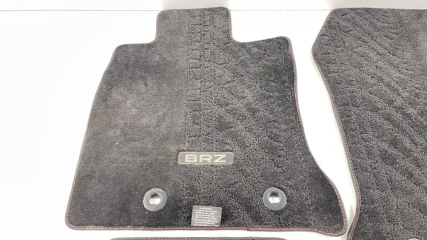22-23 SUBARU BRZ LEFT RIGHT FRONT REAR CARPET FLOOR MAT BLACK SET OEM