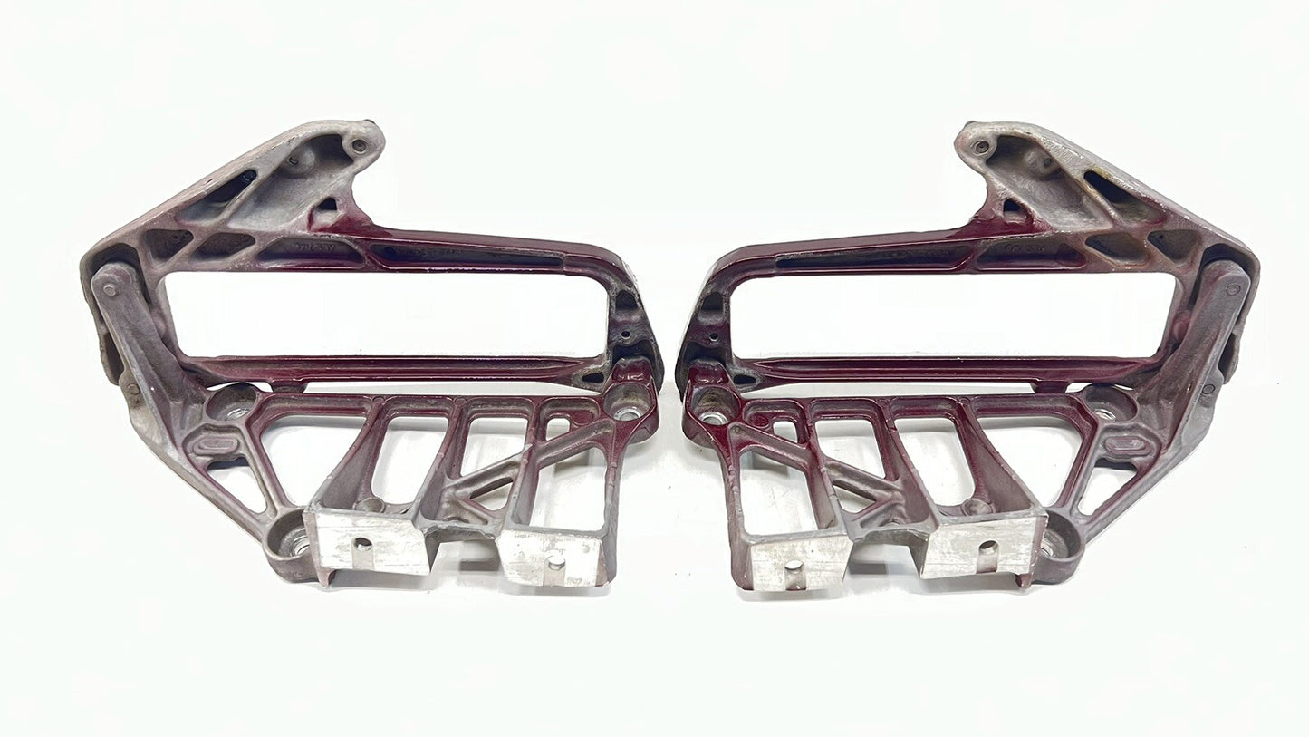 07-17 ASTON MARTIN VANTAGE FRONT HOOD HINGE MOUNT SUPPORT BRACKET PAIR OEM