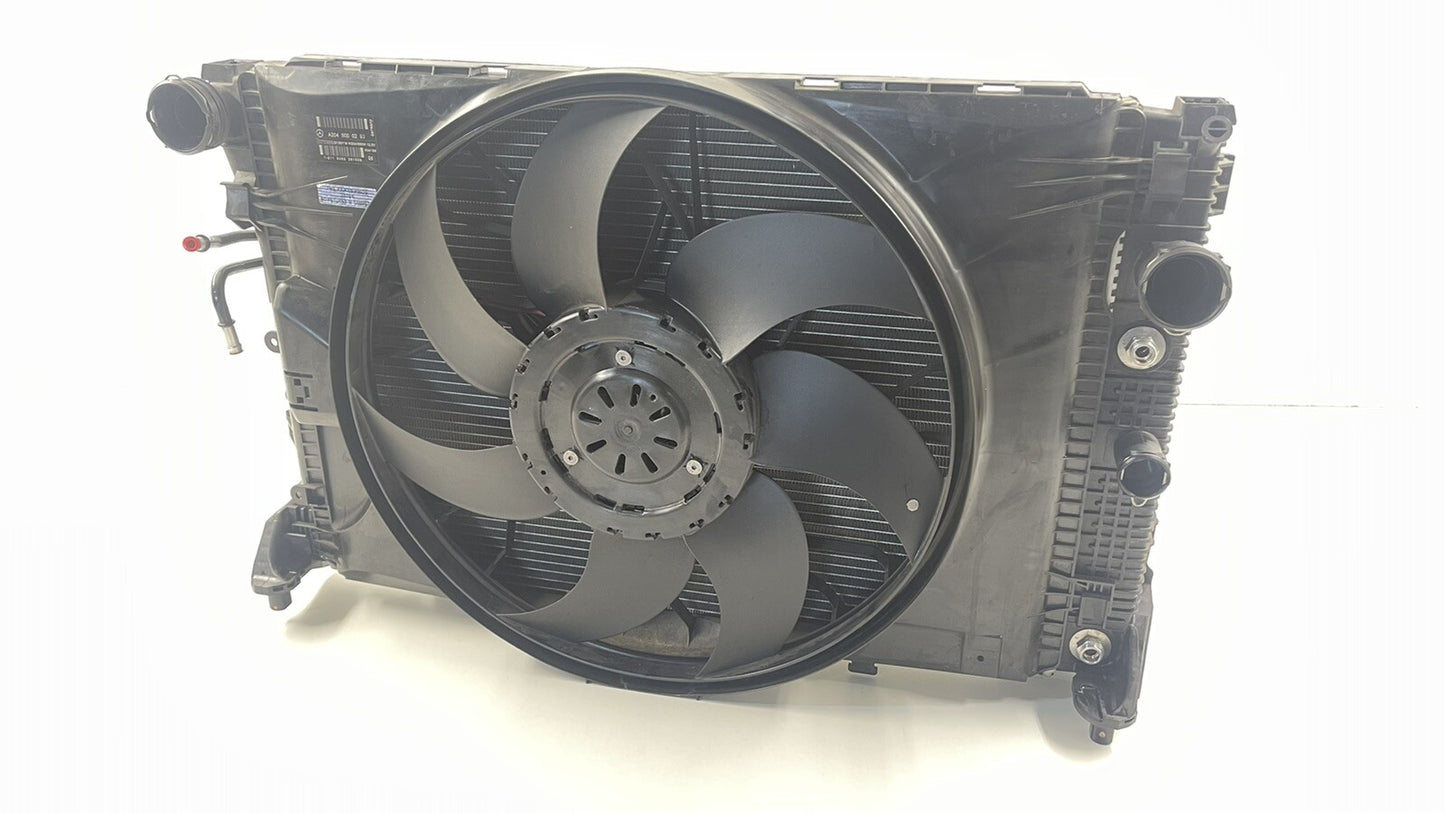 10-11 Mercedes W212 E350 4Matic Radiator Condenser Fan Assembly Complete OEM