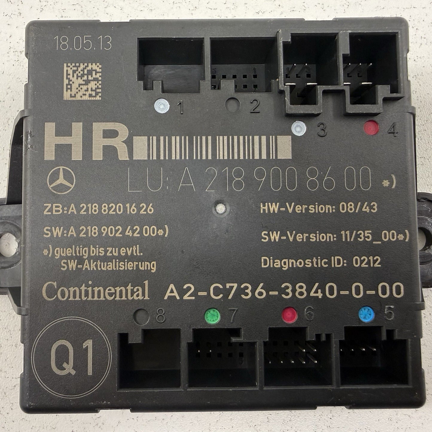 10-16 Mercedes W212 E350 Passenger Right Rear Door Control Module 2189008600 OEM