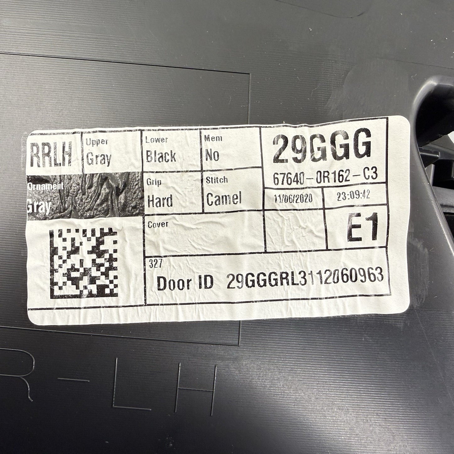 19-25 Toyota RAV4 Driver Left Rear Door Panel Interior Trim Gray Leather OEM