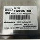 2014-2018 Bentley Flying Spur Air Suspension Control Module 4W0907553 OEM